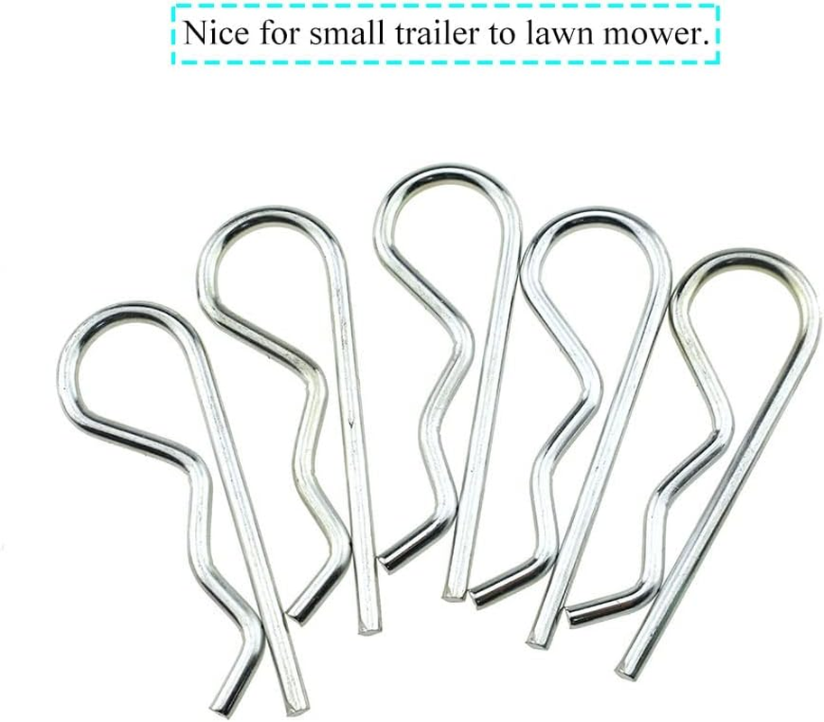 3.5X75Mm R Clips Better Grip Hold Tight Pull Easier Convenient Adjusting Quality Carbon Steel Good Tension Hitch Pin Hair Pins Spring Fastener 12 Pieces for Lock System RC Toy Farm Mower image number 6