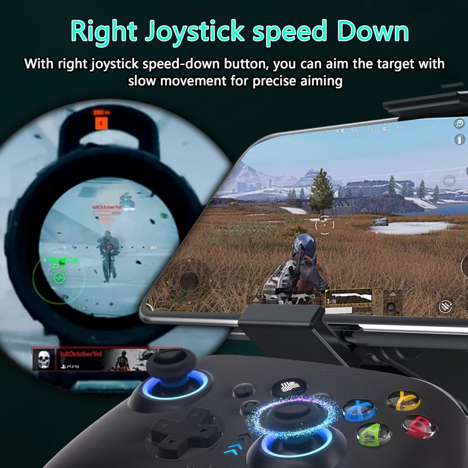 2.4G Wireless PC Controller with RGB Lighting/Programming Keys/Hall Joysticks/Hall Triggers/Vibrations,Three-Mode Switch Controller,Plug and Play Work for Windows PC, Android, Switch, Steam,Tv
