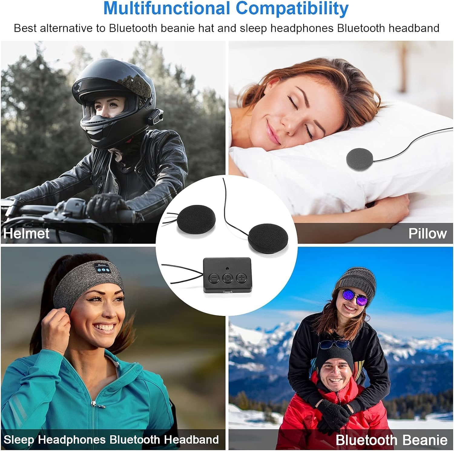 ZRUHIG Bluetooth Module & Speaker for Sleep Headphones, Bluetooth Replacement Module for Sleep Headphones, Bluetooth Headband, Bluetooth 5.0 Control Panel, Bluetooth Pillow Speaker with Microphone image number 3
