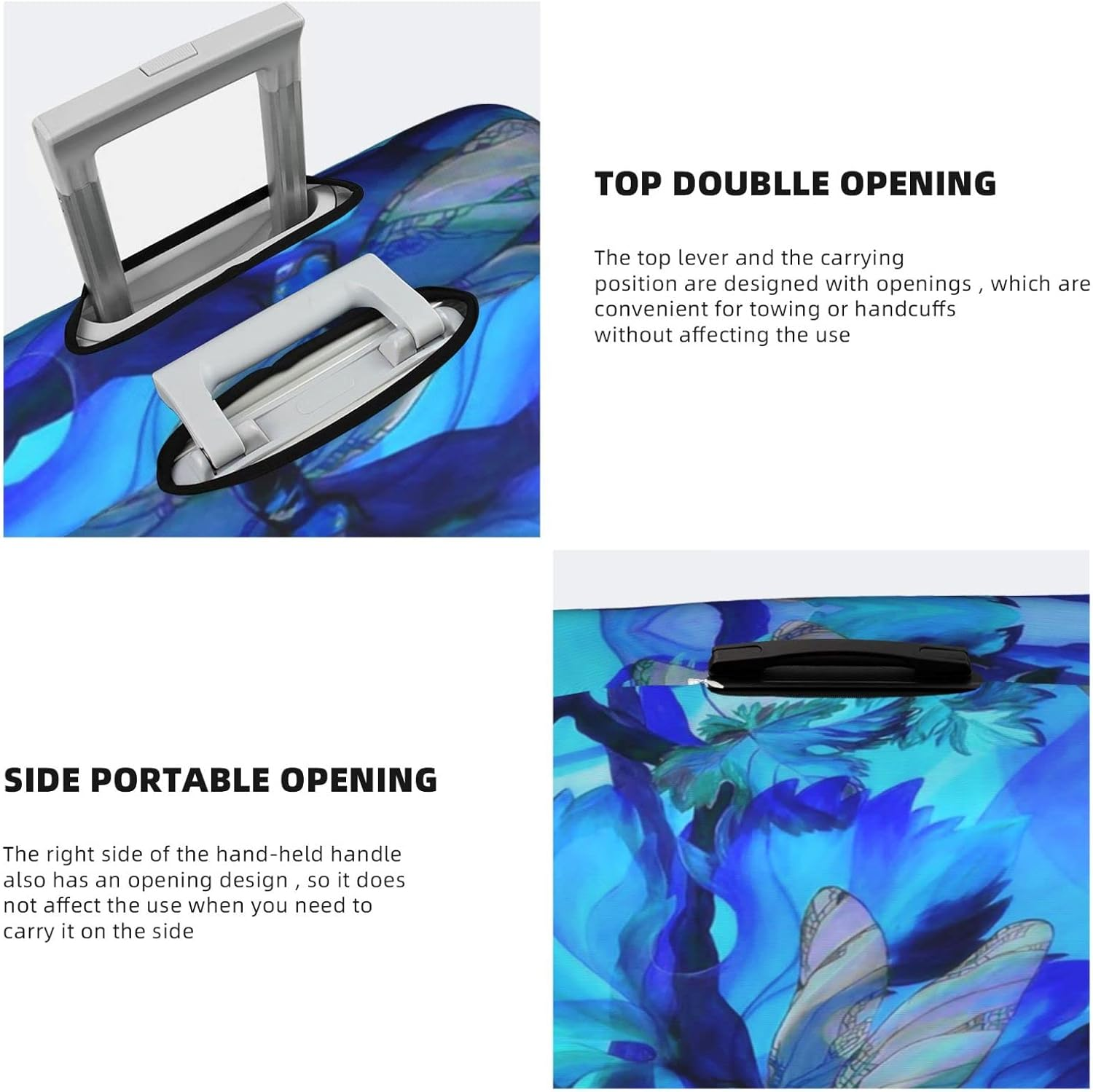 Art Dragonfly Luggage Cover Anti-Scratch Suitcase Protector Fits 18-32 Inch Luggage image number 1