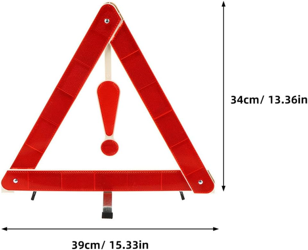 3Pcs Foldable Emergency Triangle Safety Signs for Vehicles with Non-Skid Base Reflective High Brightness Warning Triangles for Roadside Visibility and Breakdown Emergency Use image number 5