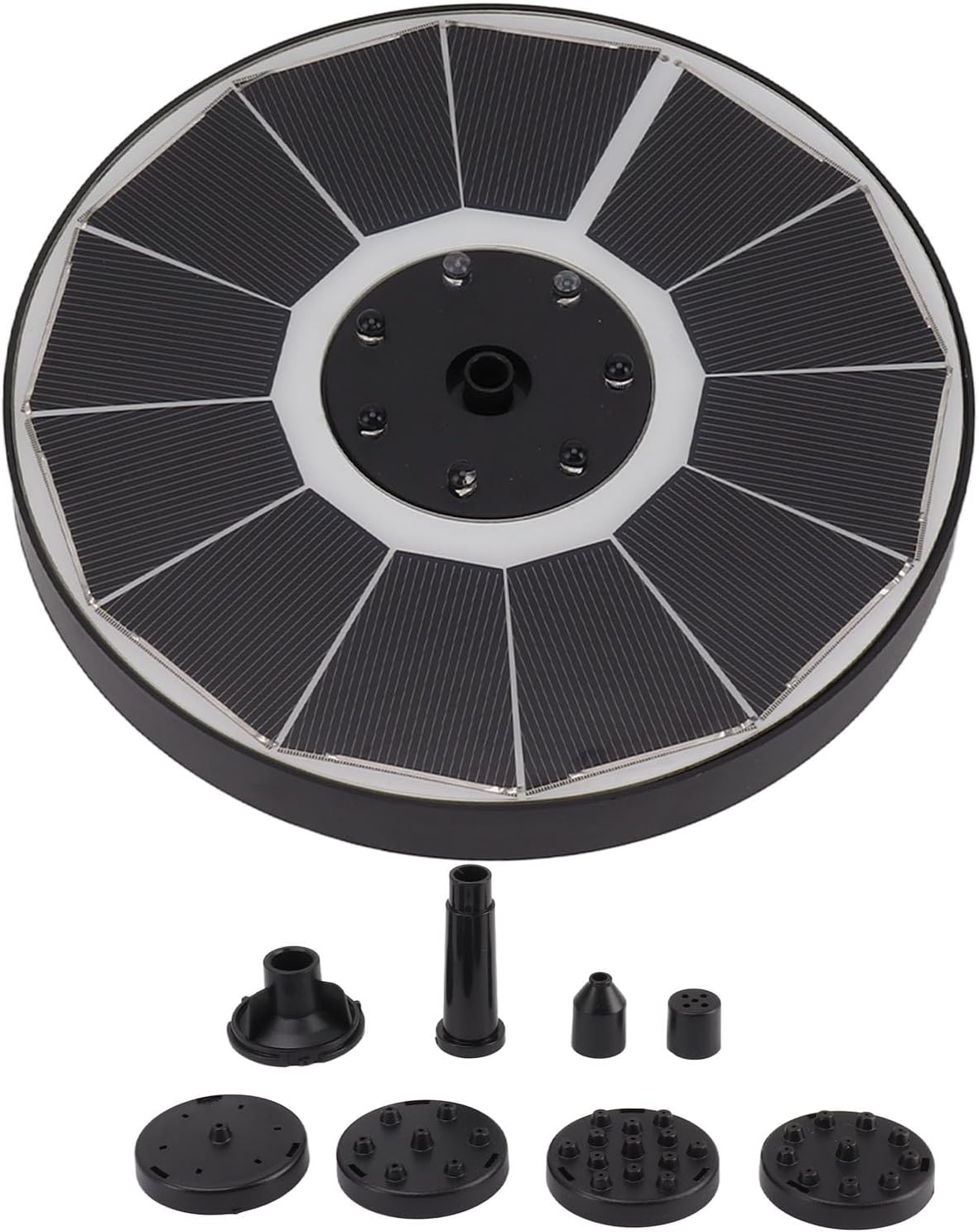 Solar Fountain with 8 Nozzles, Solar Bird Bath Fountain Pump, Powerful Bird Bath Fountains, Solar Water Fountain Pump for Garden, Pond, Pool, 3.5W Solar Fountain with 8 Nozzles image number 1