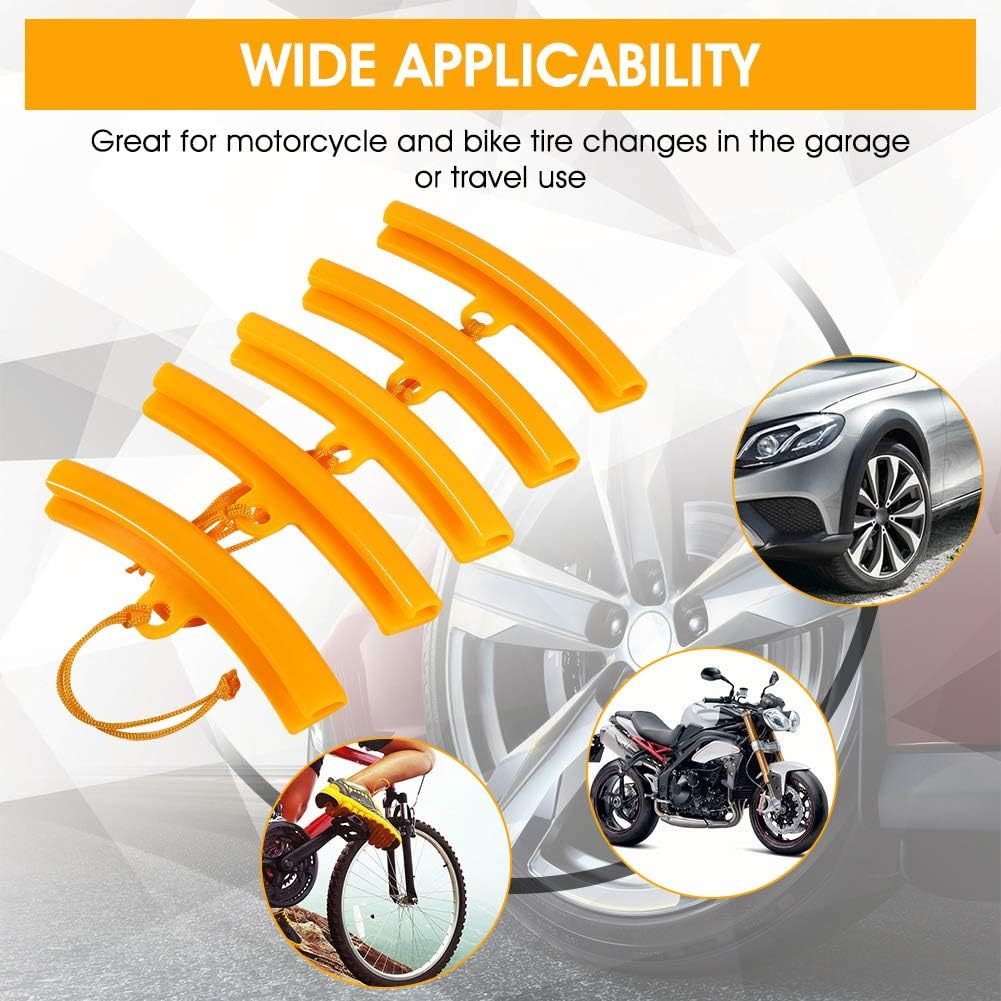 5 Pcs Rim Protector Wheel Rim Saver Tire Changer Guard Fixing Tyre Rim Cover (Orange) image number 4