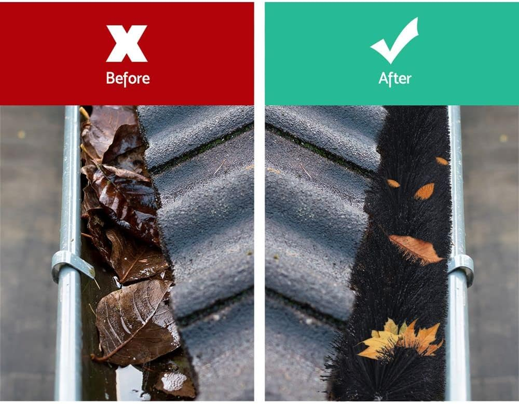 Gardeon 48 Pcs Gutter Brush Guard 92X10Cm Length Leaf Twigs Filter Home Garden image number 1