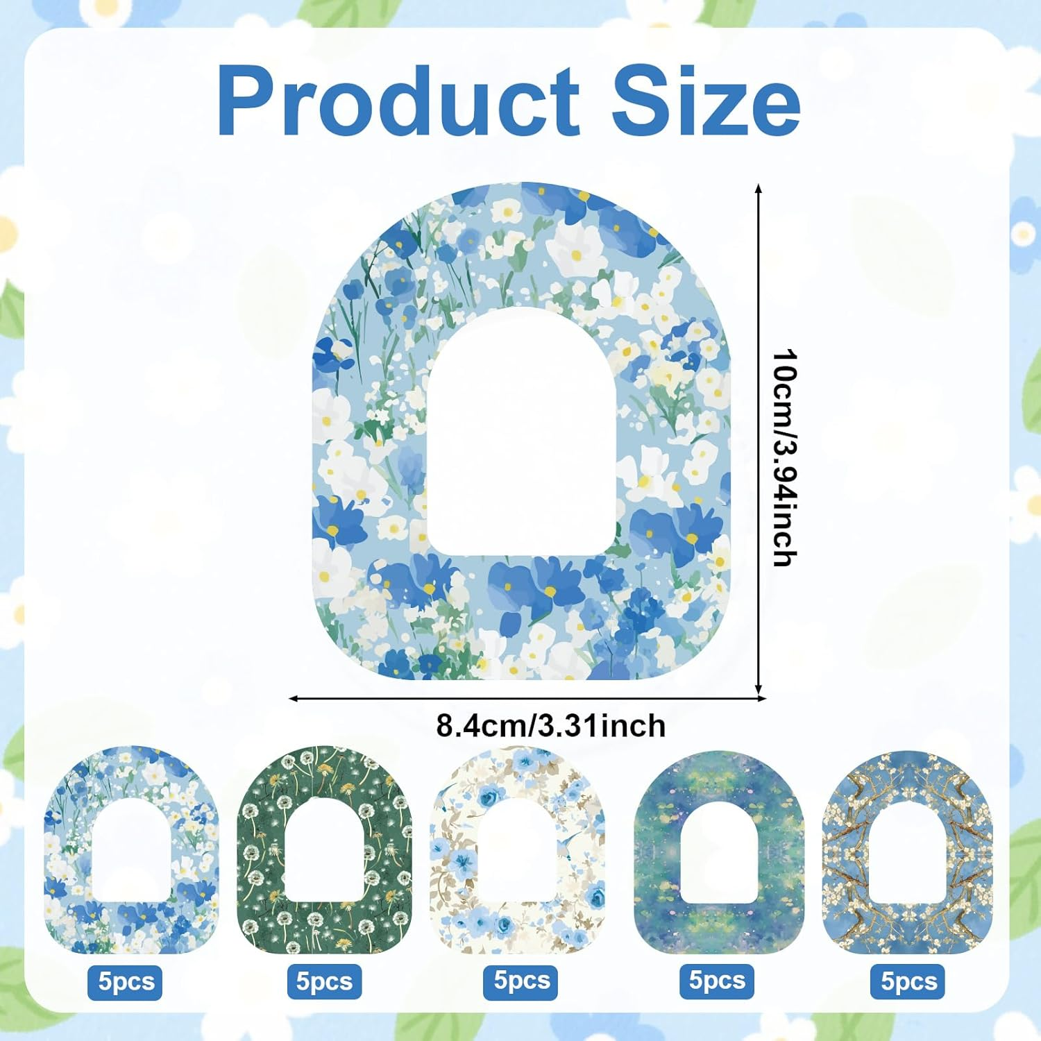 25Pcs Adhesive Patches for Omnipod 5, Sensor Patches Waterproof & Breathable CGM Overpatch Sensor Cover Compatible with Omnipod 5 (Oil Painting Style)