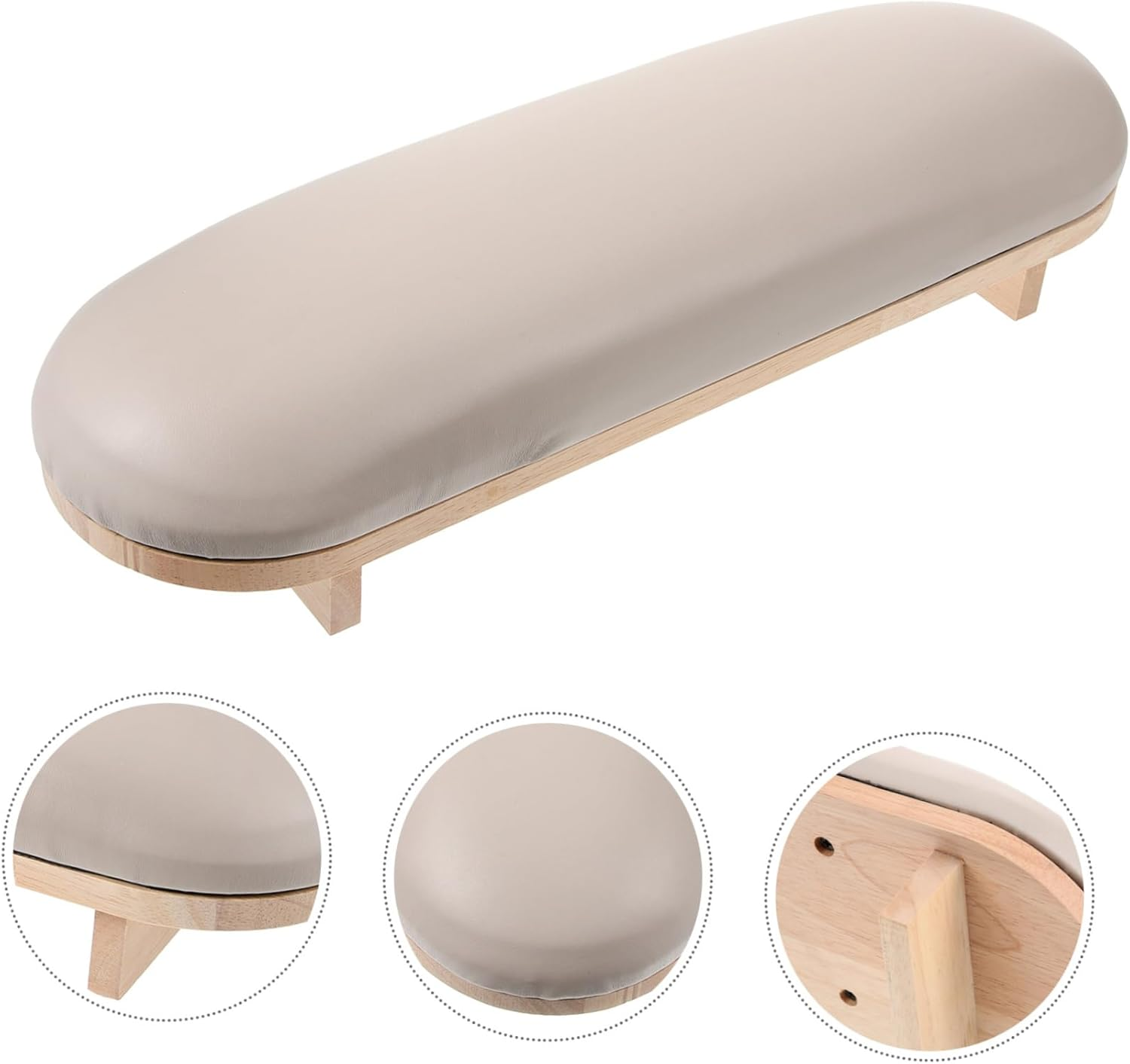 PENIKOKO Manicure Hand Rest Pillow Wooden Nail Art Arm Stand Nail Salon Hand Support Comfortable Arm Rest image number 4