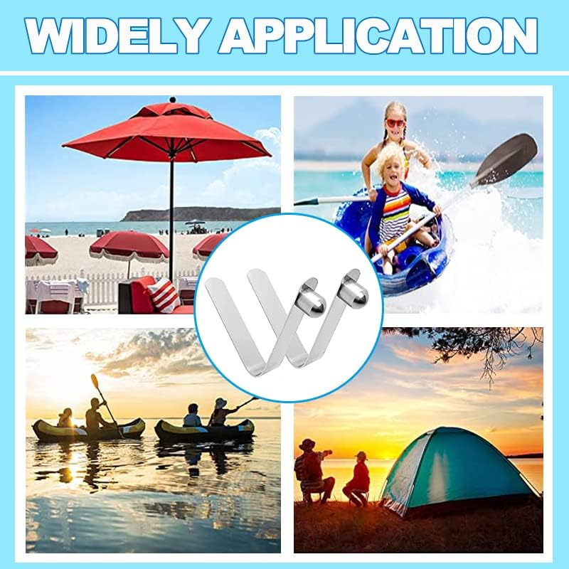 Stainless Kayak Paddle Spring Snaps, 9.5X6Mm Pole Push Button Spring Clips Steel Solid Button Locking Tube Single Pin for Outdoor Camping Awning Tent Pole Replacement Accessories 8 Pack image number 4