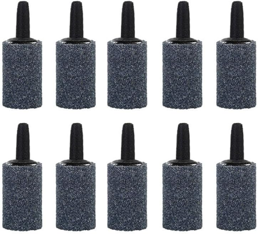 AIMALL 10PCS Aquarium Fish Tank Aerator Air Stone Diffuser Oxygen Bubbles Pump 2Colours, 0.16" Outer Dia, 0.098" Inner Dia - Enhances Water Filtration & Quality