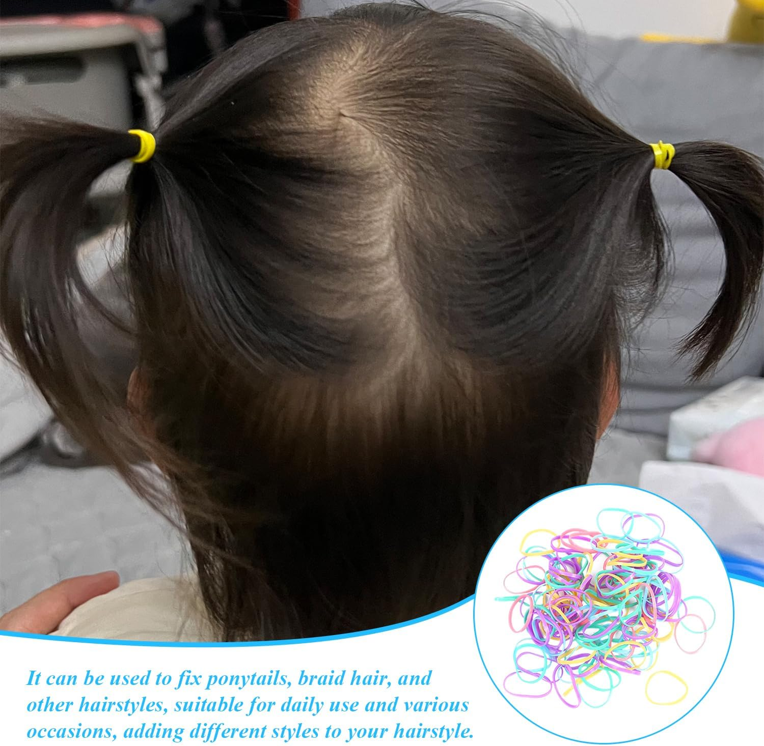 Pack of 50 Mini Butterfly Hair Clips and 100 Pieces Rubber Bands, Cute Hair Clips, Children'S Hair Accessories, Hair Accessories image number 5