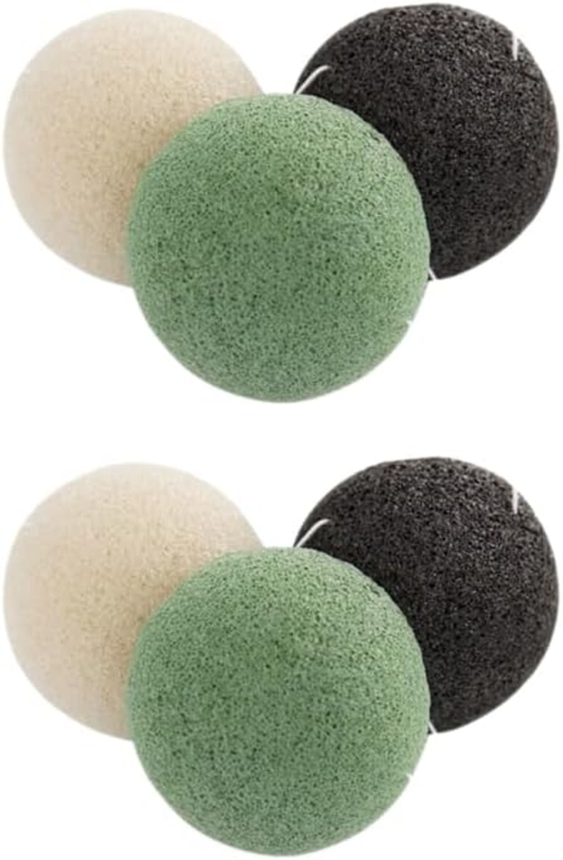 Healvian 6Pcs Konjac Sponges Organic Facial Sponge Face Washing Puff Konjac Sponge Charcoal Exfoliation Sponge for Face Facial Sponges Gentle Exfoliating Sponge Sponges for Cleaning image number 3