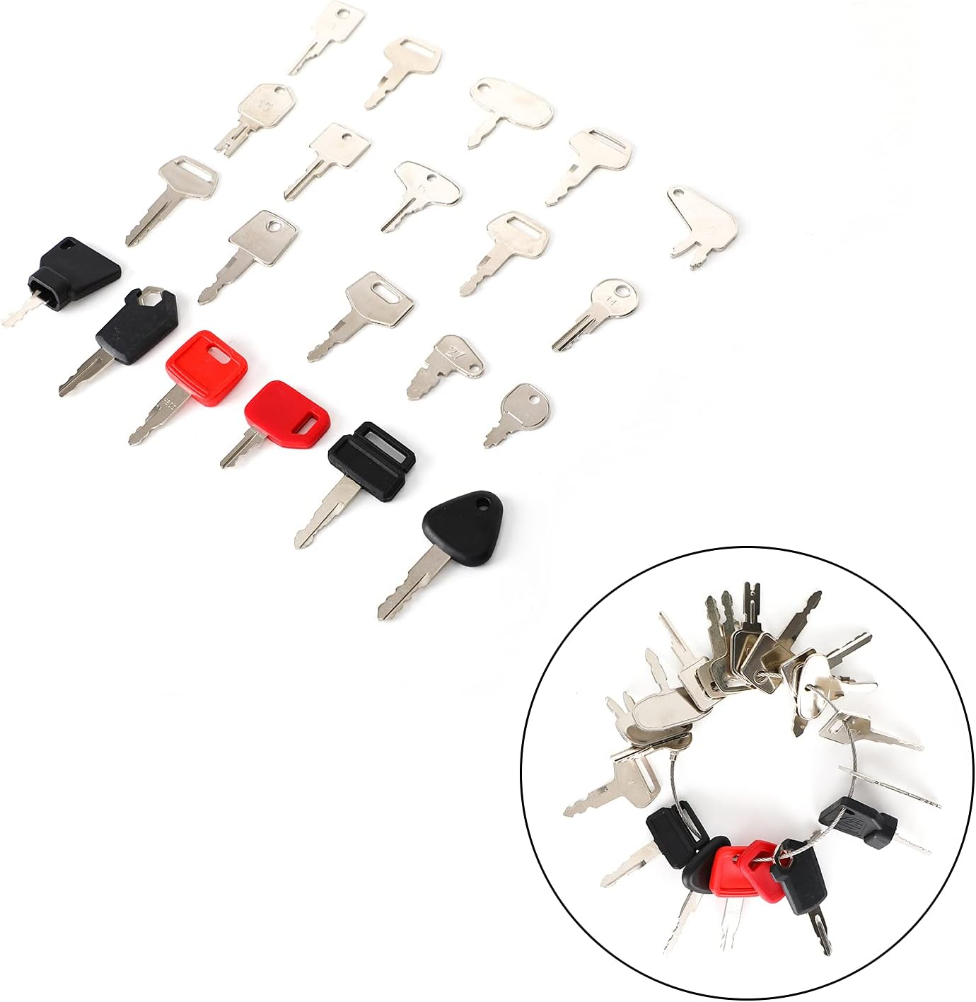 Artudatech Key Set 21 Heavy Construction Equipment Ignition Key Set for J-D CAT KO-MA-TSU J-C-B image number 1