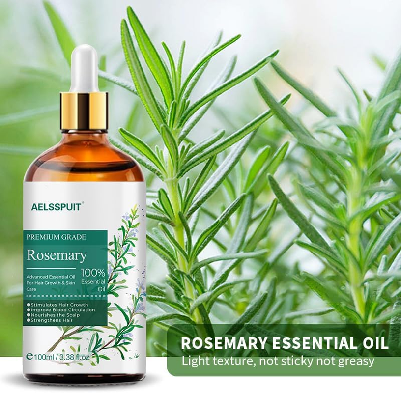 AELSSPUIT Rosemary Hair Oil Infused with Biotin to Enhance Hair Nourishment and Volume Natural Hair and Scalp Care for All Hair Types, for Both Men and Women 100Ml/3.52Fl Oz image number 3