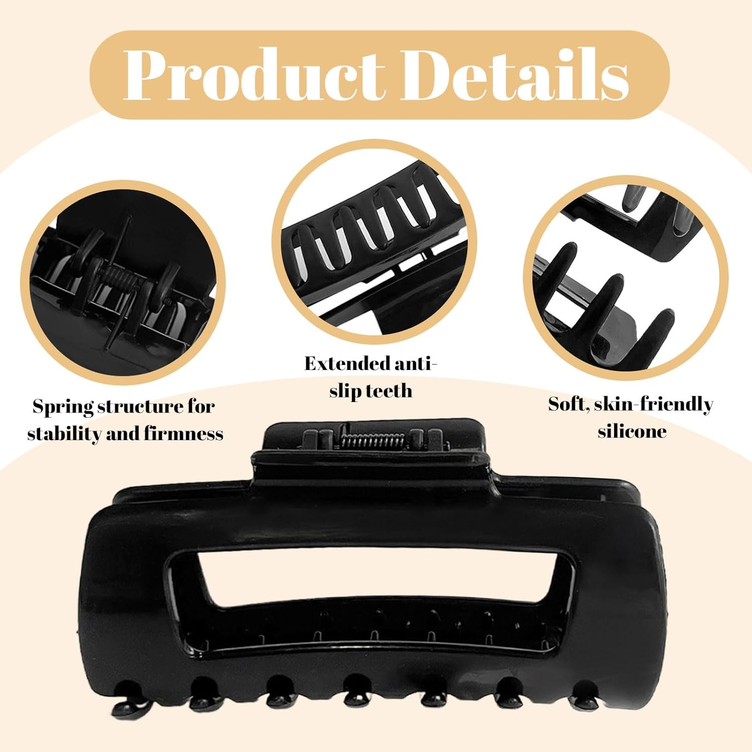 Muorruo 4 Pieces Cloud Clip, Soft and Flexible, Cozy Claw Clip, Non-Removable Hair Clip for Women, Large Non-Slip Hair Clips for Thick Hair, Hair Styling Accessories image number 4