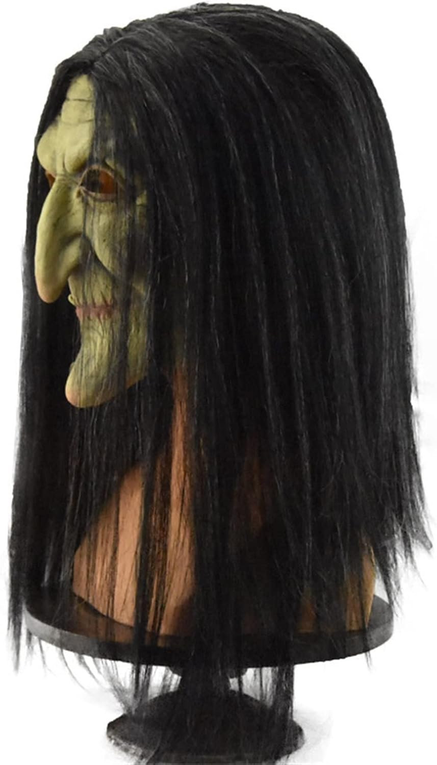 Witch Mask, Horror Witch Mask with Hair Halloween Old Women Scary Latex Witch Mask Cosplay Costume Party Prop (Color : A, Size : One Size) - B image number 2