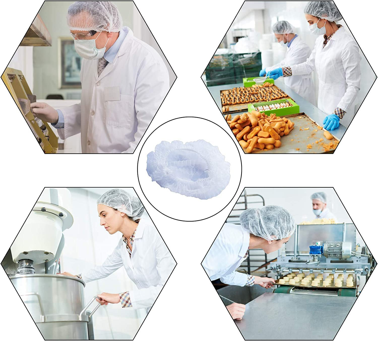 Disposable Hair Nets (Ckdcares Head Bouffant Caps) 21", Unisex, Best for Food Service, Salons, Medical Facilities, Home Baking, Shower (Pack of 100 Pcs) image number 2