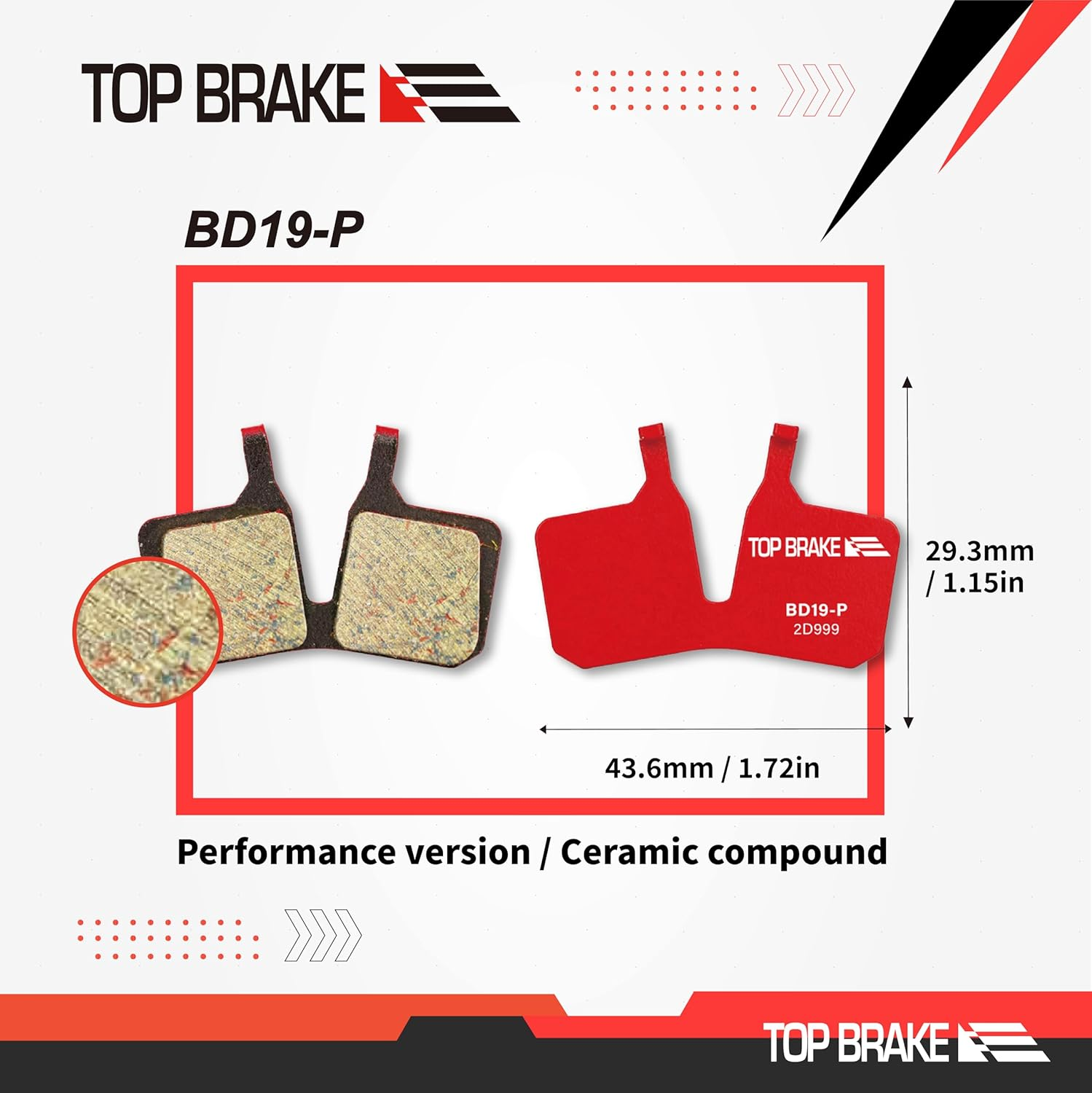 TOP Brake BD19 Scheibenbremsbel&auml;ge F&uuml;r Fahrr&auml;der, Kompatibel Mit MAGURA 4-Kolben Mt5/Mt5E/Mt7/Mt Thirty | Mtb/E-Mtb/Downhill/Enduro/Trail image number 2