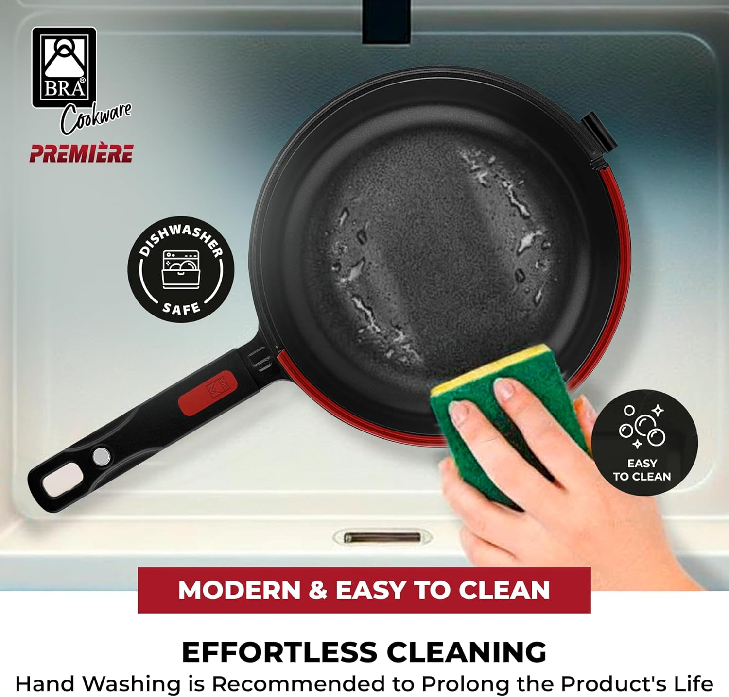 BRA Dupla Premiere - Double Pan for Potato Omelettes, Diameter 24 Cm, Cast Aluminium, Triple Layer Non-Stick Coating, 100% Pfoa-Free, Suitable for All Hob Types image number 2