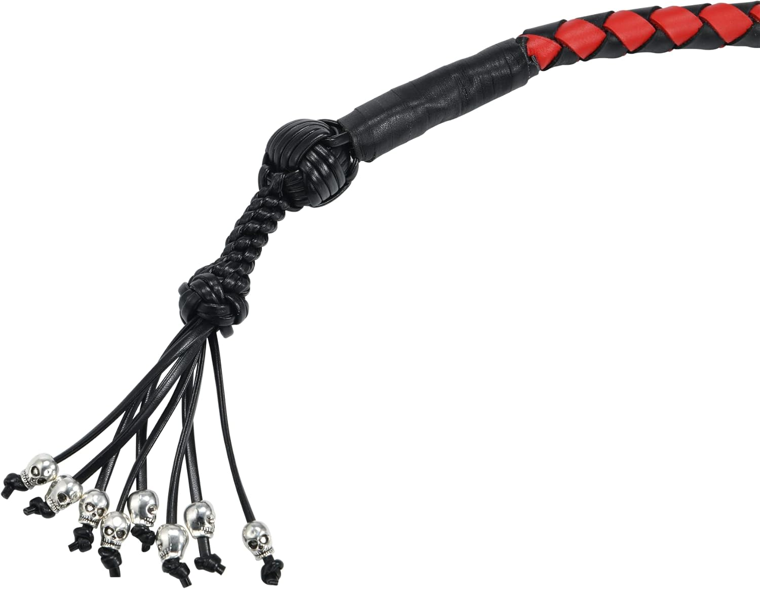 Biker Whip 42" Motorcycle Get Back Whip, Handlebar Accessories for Motorbike, Genuine Leather Whips for Motorcycles image number 5
