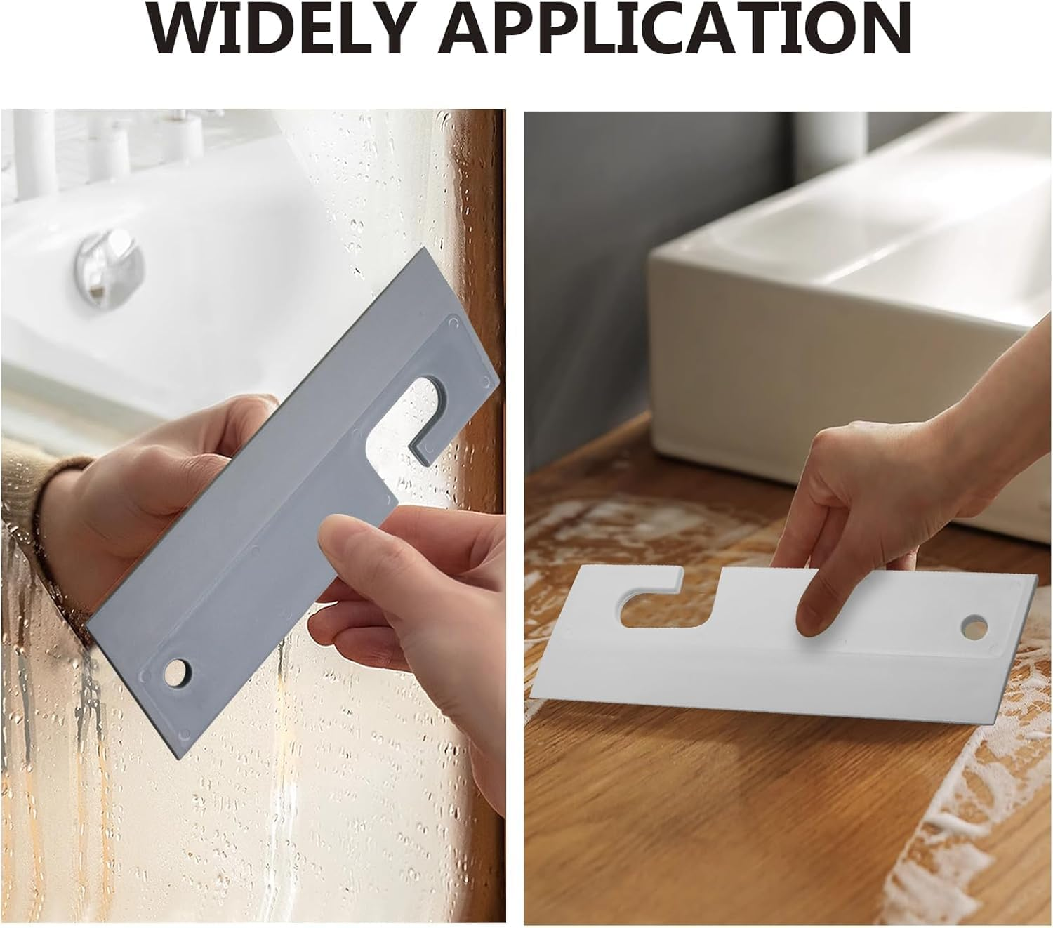 Squeegee White Soft Water Scraper Cleaner Hanging Hole Car Window Blade Flexible Cleaner Tool for Shower Doors Mirror Bathroom Glass Kitchen Countertops Sink