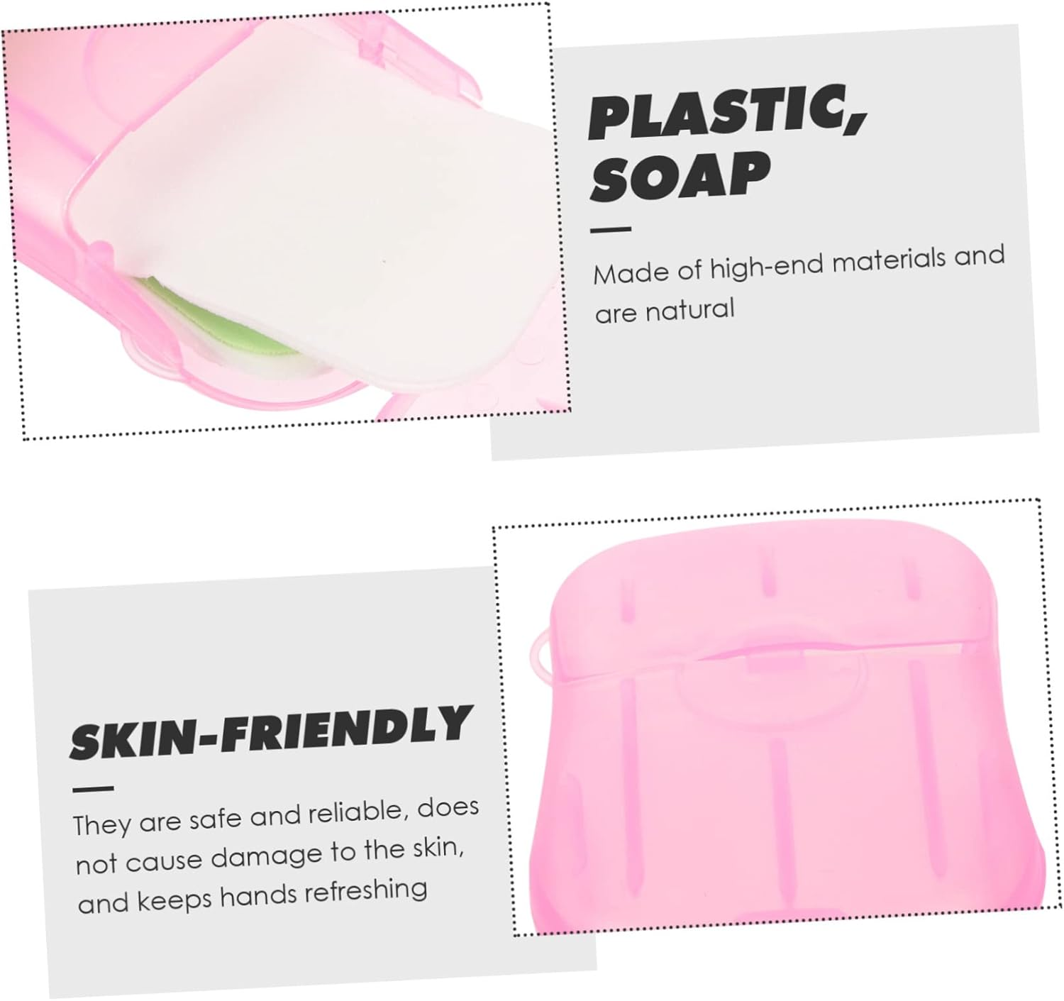 LOEFLIFA Portable Travel Soap Sheets for Boys and Girls 20-Pack Pink Outdoor Hand Washing Soap Slices for Camping and Travel image number 1