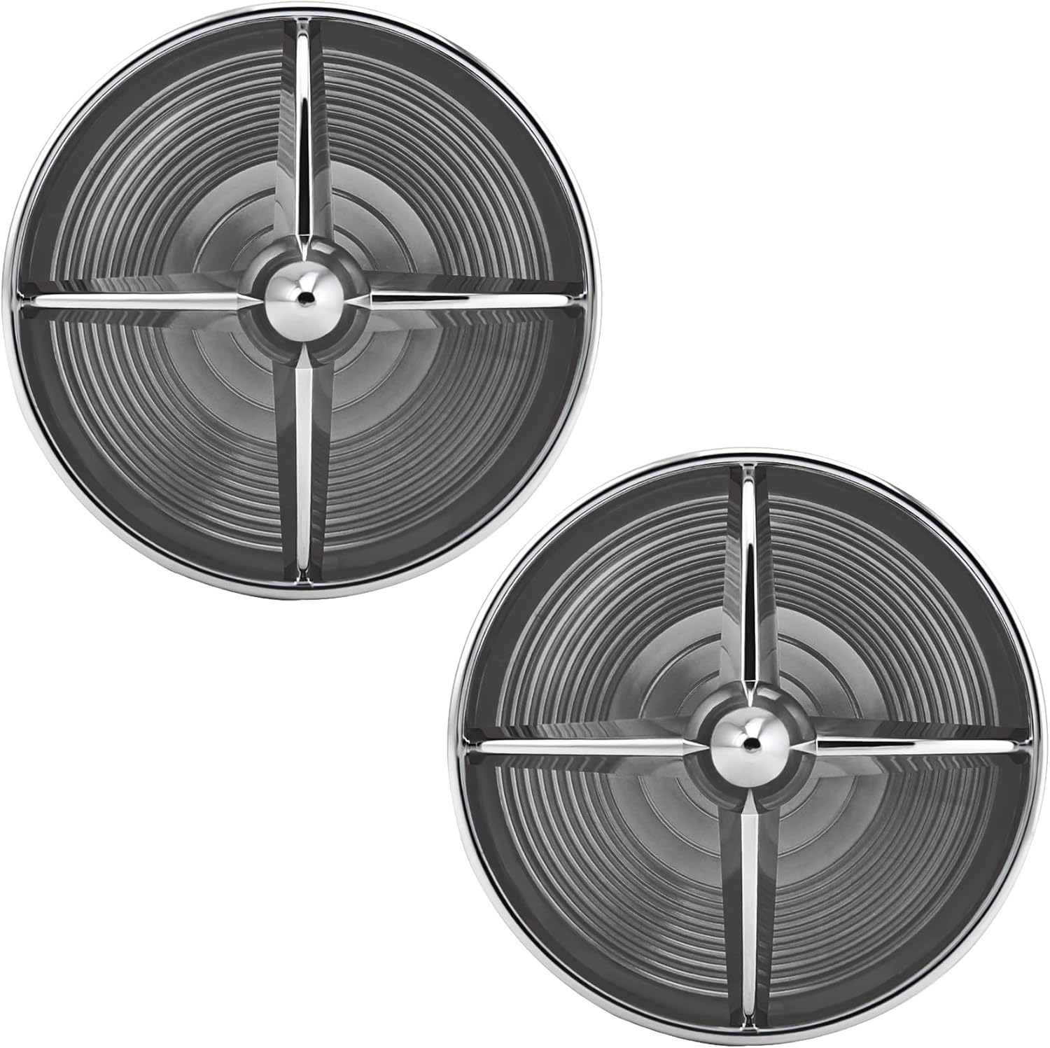 FATECIM 3 1/4" Turn Signal Light Covers Turbine Replacement Smoke Lenses Screw-In Style for Harley Touring Road Glide Road King Electra Glide Heritage Softail Fatboy Softail Springer Chrome Bezel image number 2