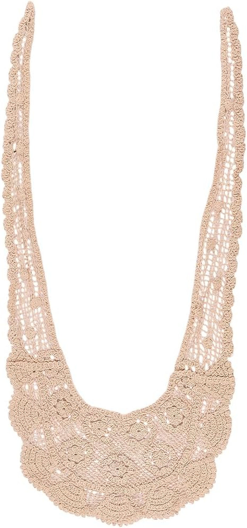 CABODYALS White Scarf Made of Floral Lace Knitted Bandanas Headbands Vintage Crochet Flower Pattern Small Cloths Removable False Collar Head Wrap Scarves for Women Costume Accessories Decoration Hair