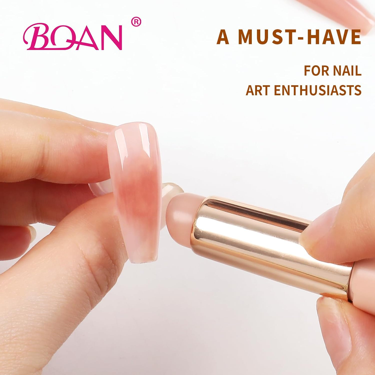 BQAN Nail Art Stamp Pen, Silicone Nail Art Tools for French, Ombre, Chrome Nail Design, Nail Stamping Manicure Tool 3Pcs image number 2