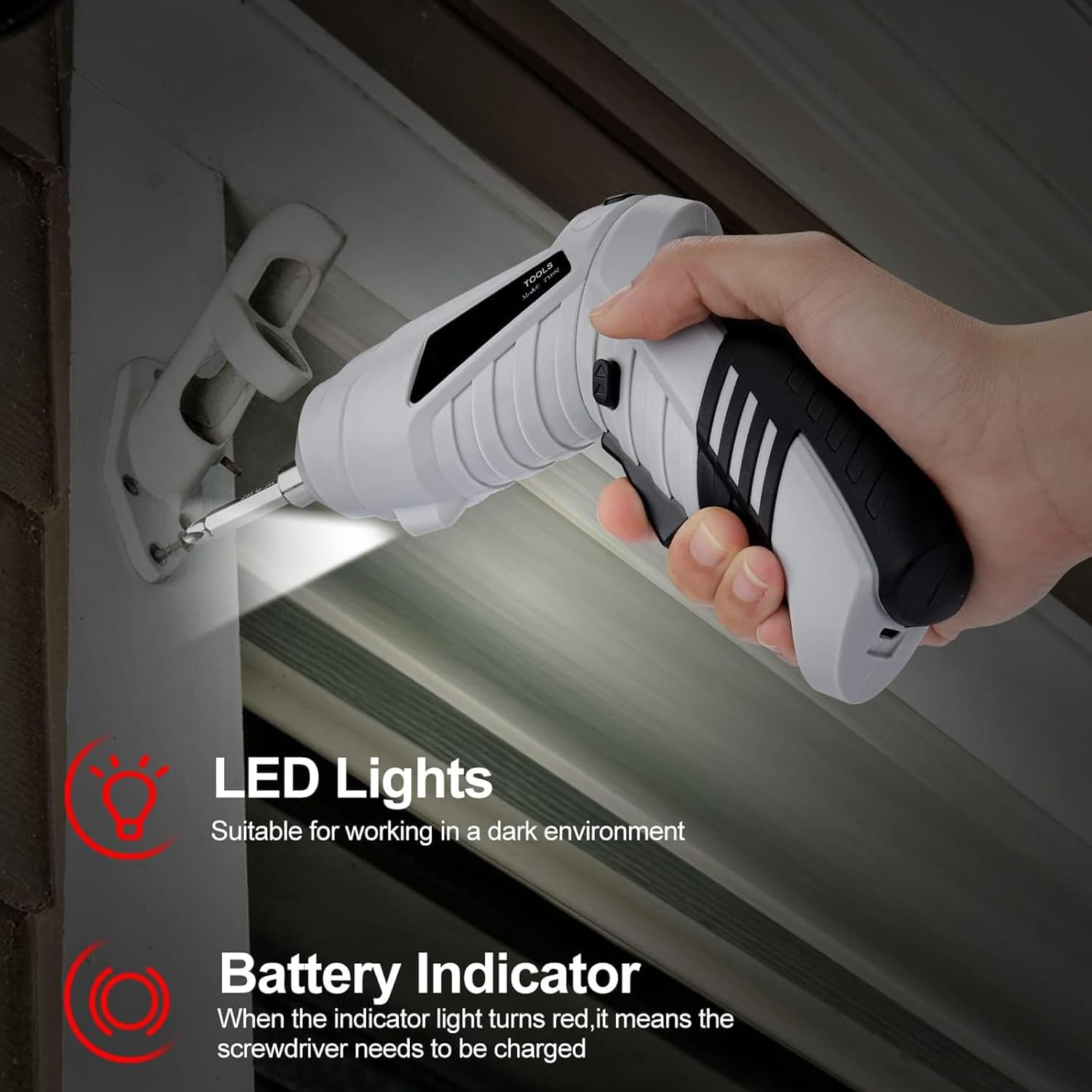 Electric Screwdriver Set, 47 in 1 Rechargeable and Rotatable Cordless Electric Cordless Screwdriver Drill with Built-In LED, 1300Mah for Home Improvement DIY Project image number 4