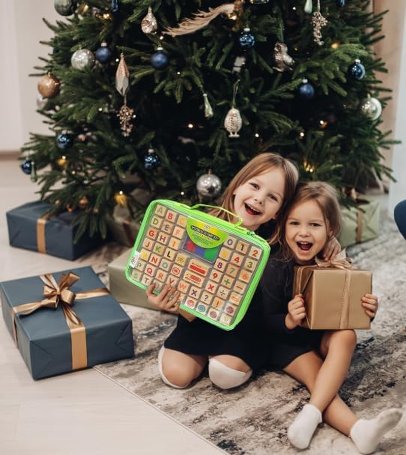 Large Wooden Stamp Premium Set for Kids. 72 Pcs Alphabet Stamps. Letters, Numbers, Emojis, 3-Color Washable Ink Pad, 3 Refill Bottles, Activity Book. Ideal Creativity Kit for Back to School image number 6