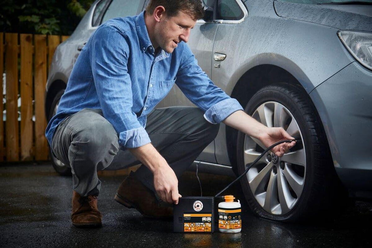 OSRAM Tyreseal Kit, Tyre Sealant 450 Ml and Analogue Tyre Compressor, Tyre Repair Kit, Repair in 10 Minutes image number 2