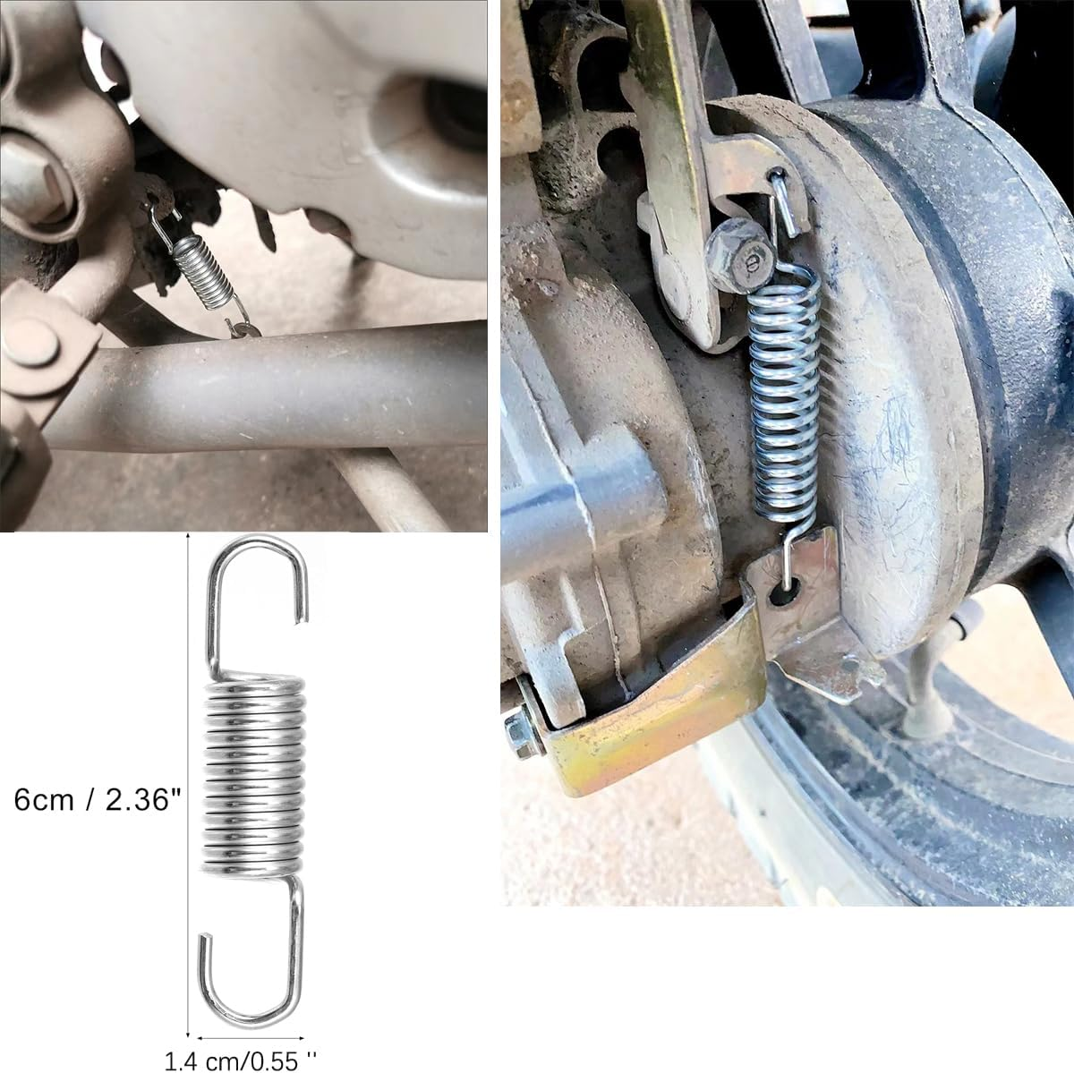 Yehveh 5 Pack Motorcycle Brake Pedal Return Spring 60Mm 2.36'' Rear Lever Clutch Mechanism Tension Springs Replacement for GS125 ATV Suzuki KFX Yamaha Blaster Reclining Chair Recliner Sofa Bed Repair image number 6