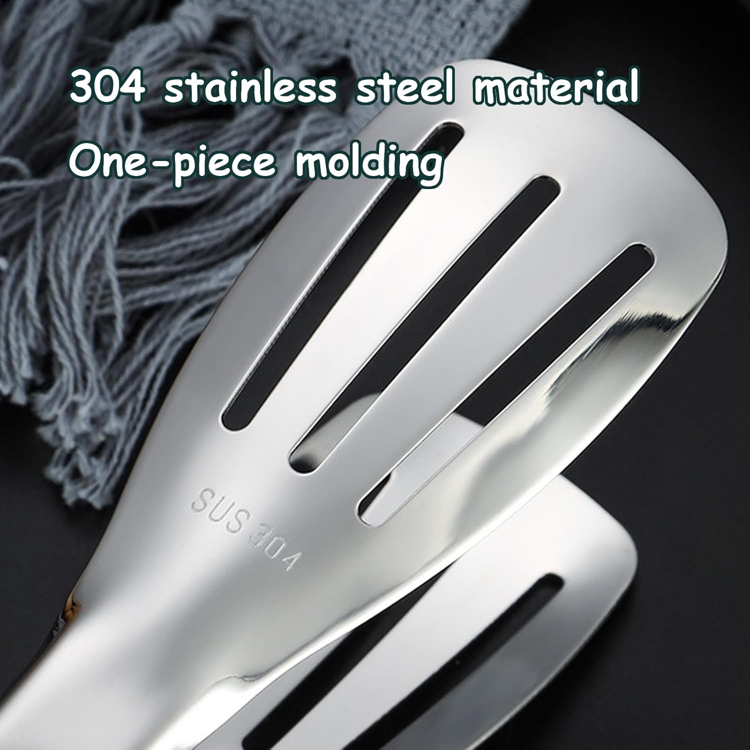 Taoluwin 3Pcs Kitchen Tongs Set, 3 Sizes Stainless Steel BBQ Tongs, Salad Tongs with Non-Slip Handles, Utility Tony for Grilling, Cooking, Serving image number 3