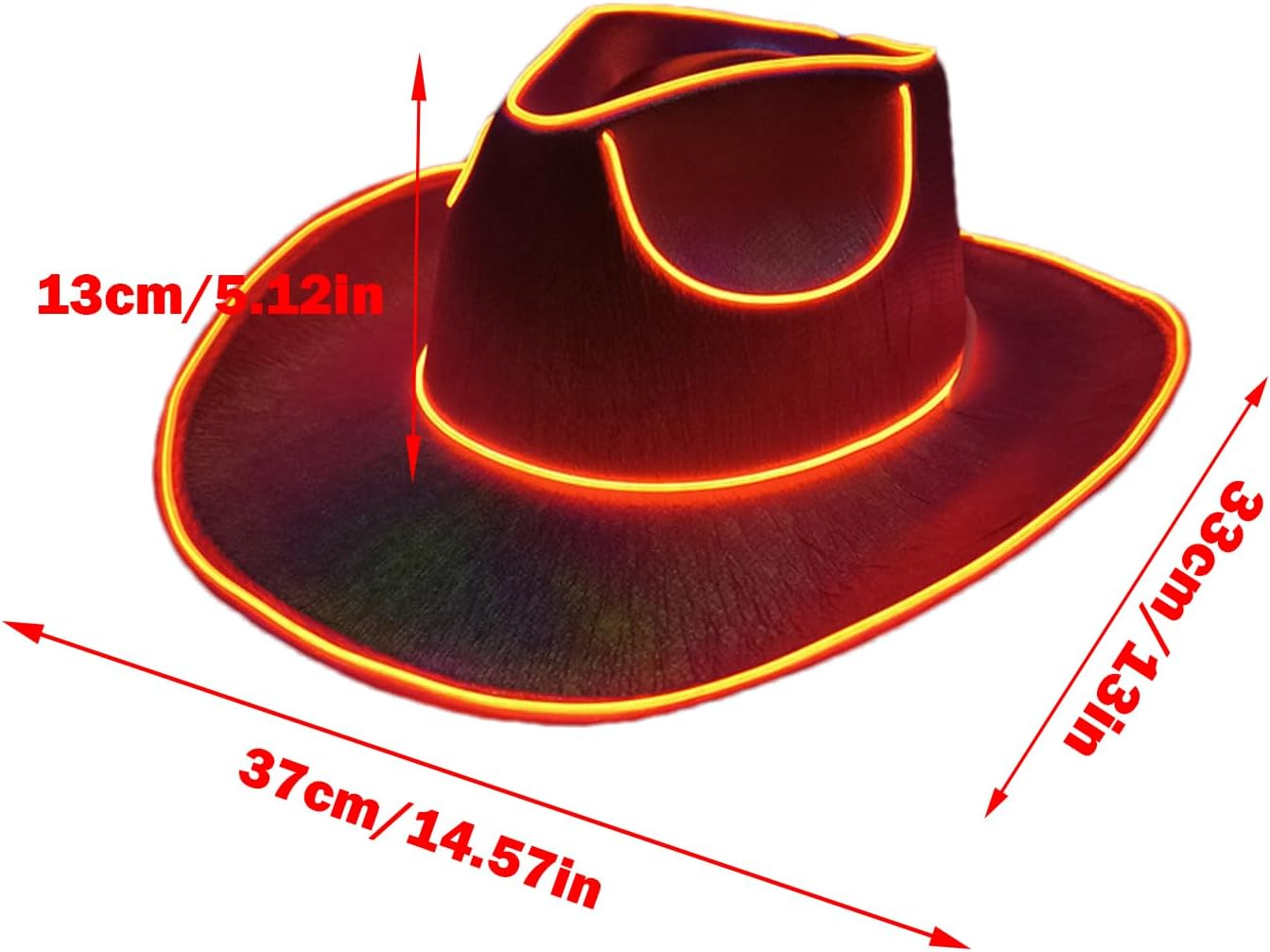 LED Light up Hat, LED Cowboy Hat, Battery Operated Party Sparkly Cowboy Cap, Disco Western Costume Accessories image number 2