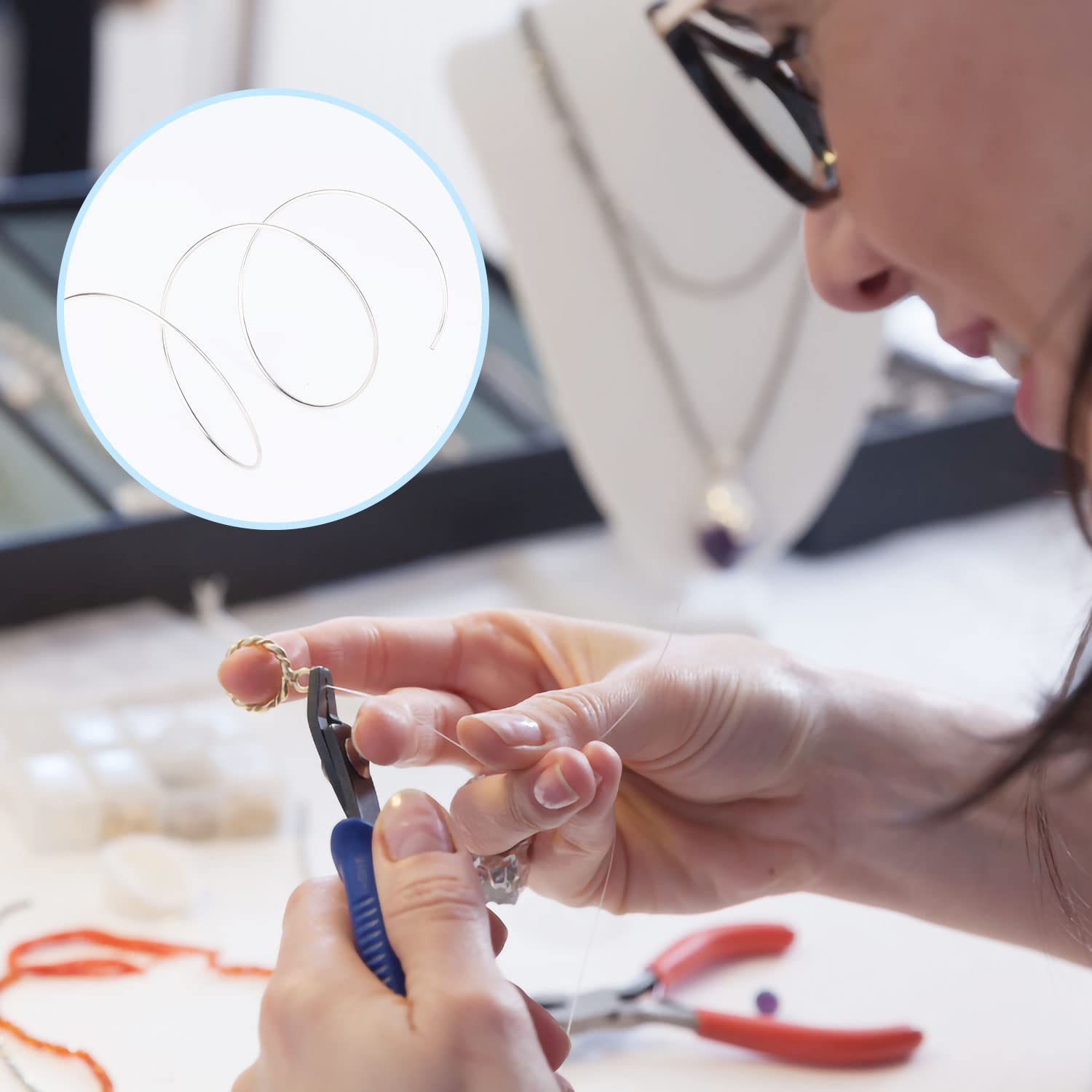 AIEX 14Inch Silver Solder Wire, Low Temp Silver Solder Wire Hard Silver Welding Wire Tools for Jewelry Making Repair Electronic Soldering Diameter 0.8Mm image number 2