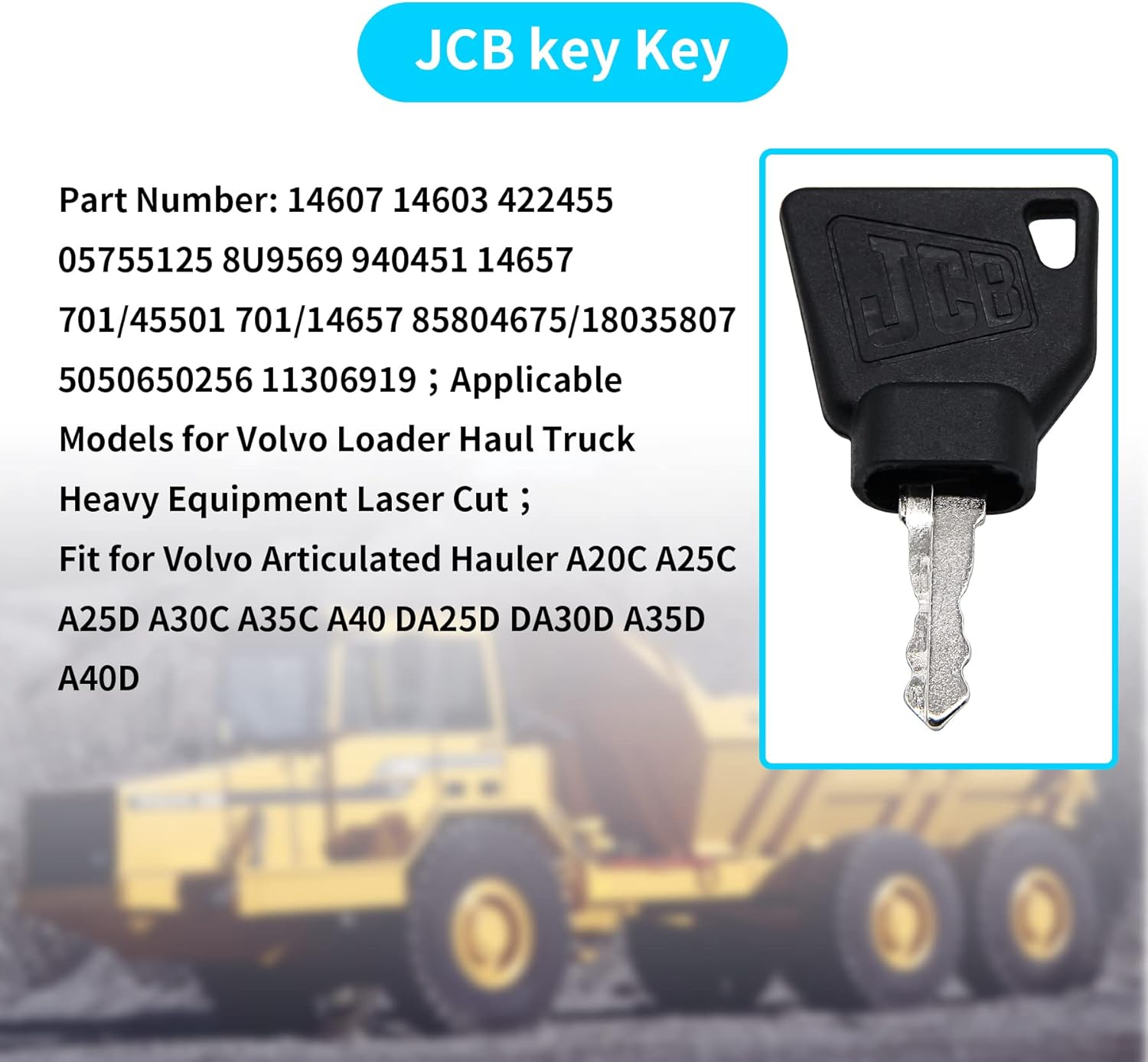 JCB Key and 5P8500 Ignition Key for Heavy Construction Equipment Ignition Part image number 4