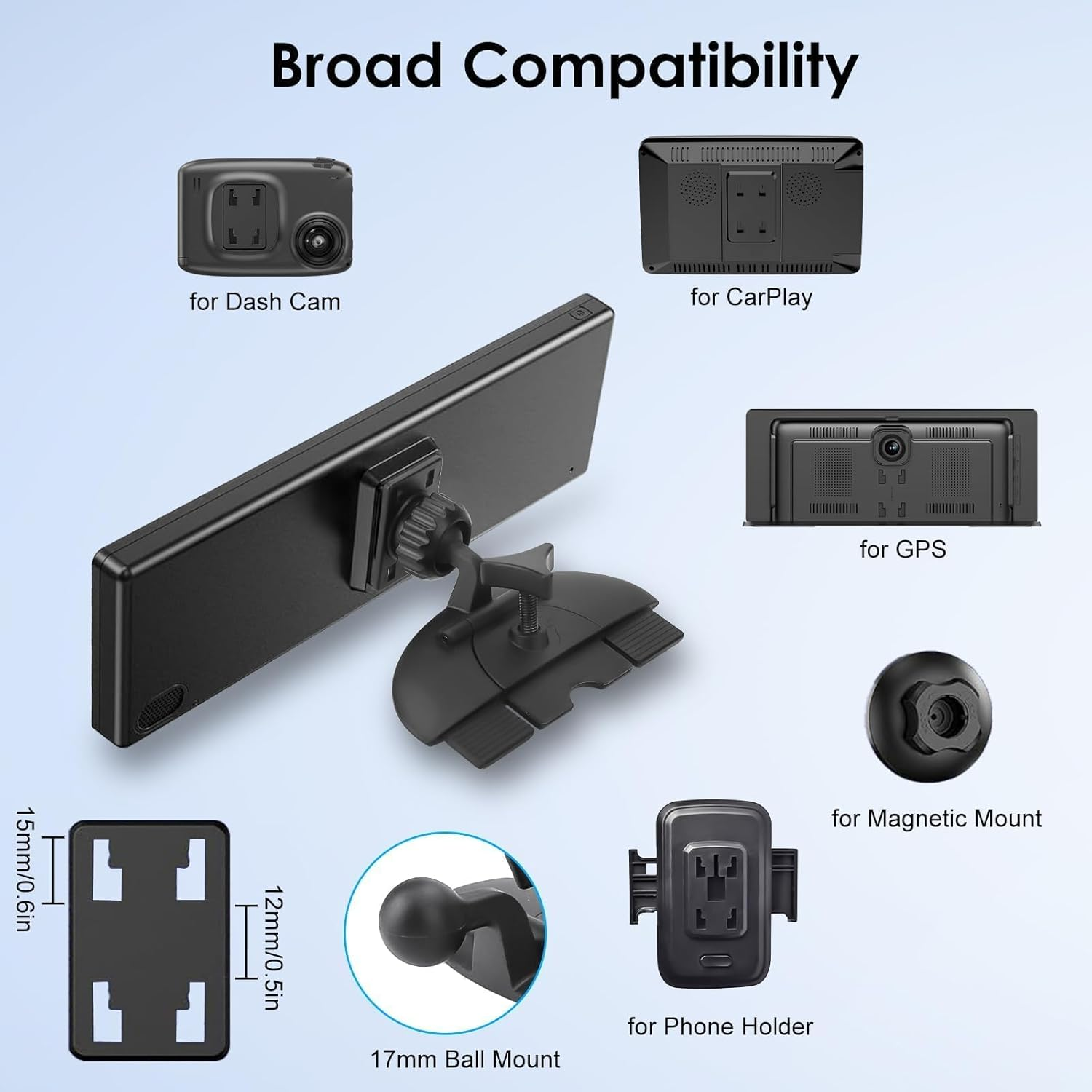 Eeekit CD Slot Mount for Carplay Screen, 360&deg; Rotation CD Player GPS Car Mount Compatible with Most 7-10In GPS Navigation Car Stereos image number 5