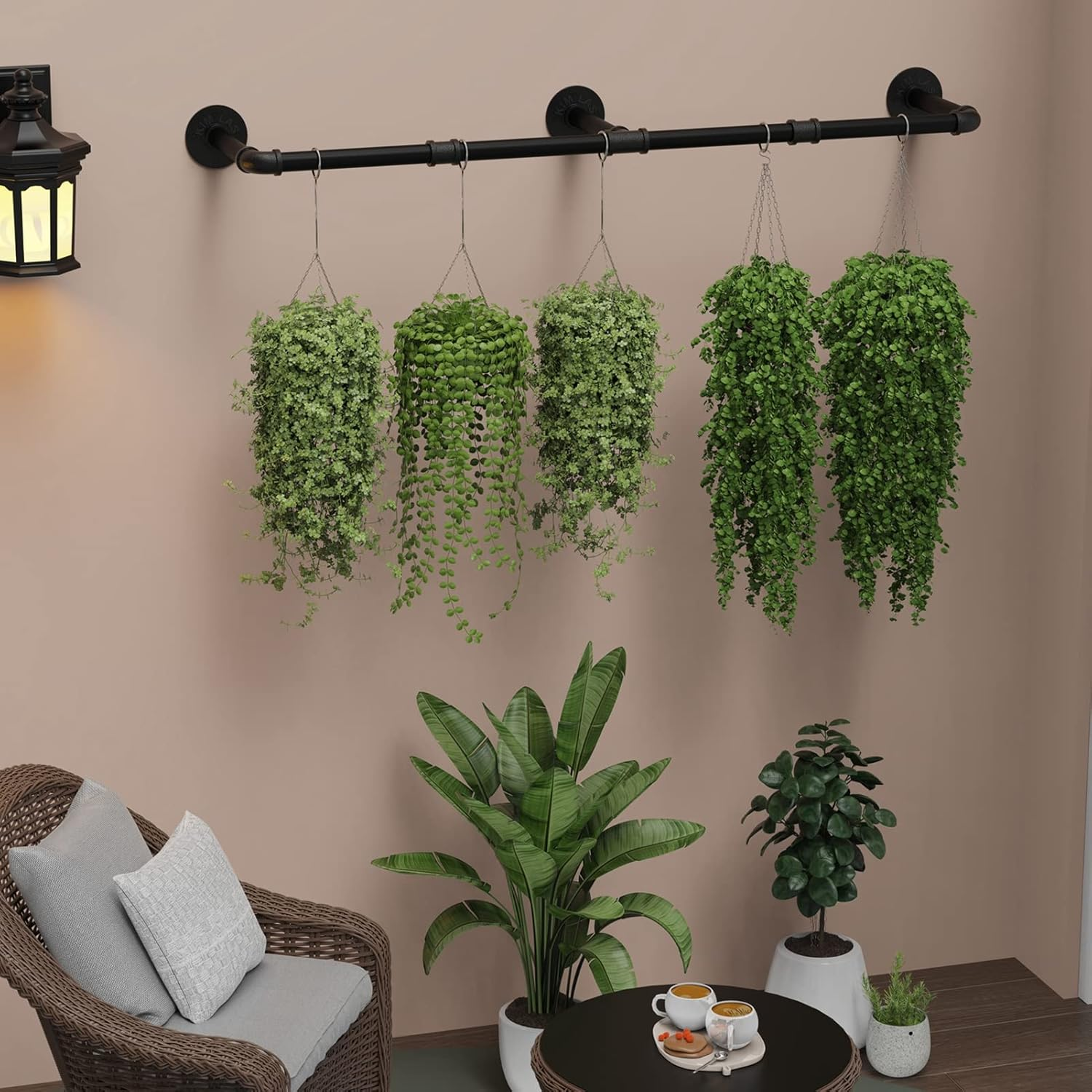 Ulspeed Clothes Rack, 60In Wall Mounted Industrial Pipe Clothing Rack, Space Saver Hanging Clothing Rack, Heavy Duty Garment Rack, 1 Pack image number 1