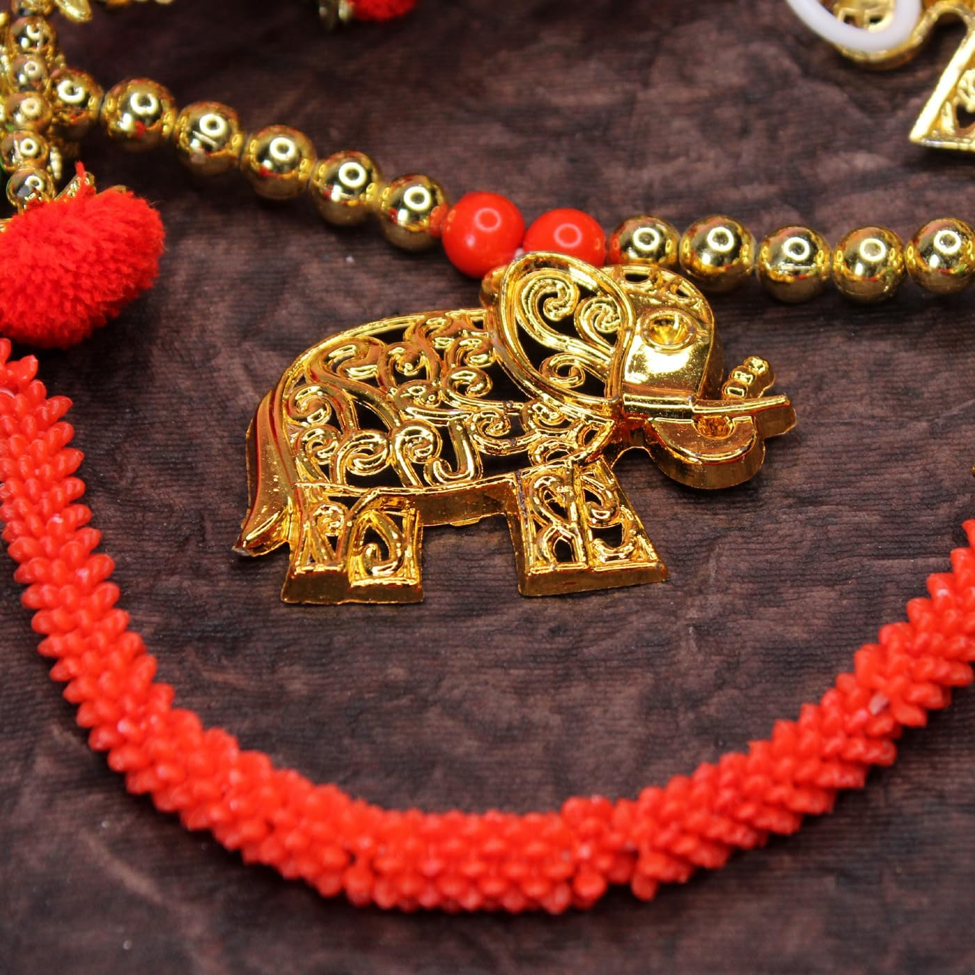 Fully Attractive Main Door Entrance Hanging Toran with Beads and Latkan for Home and Mandir Diwali Festival Decoration image number 1