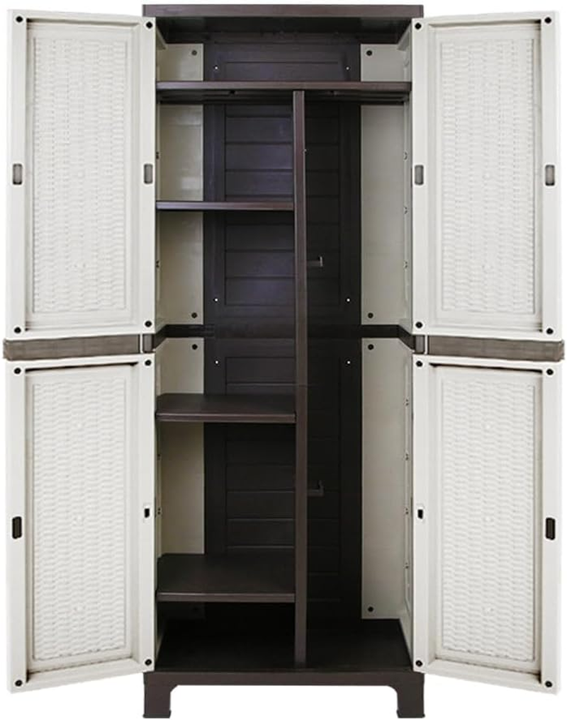 Giantz Outdoor Storage Cabinet, 173Cm Tall Cupboard Tool Box Garden Shed Shelving Storages Bench Tools Chest Organiser Home Furniture Garage Setting, Lockable Adjustable Shelves Light Grey