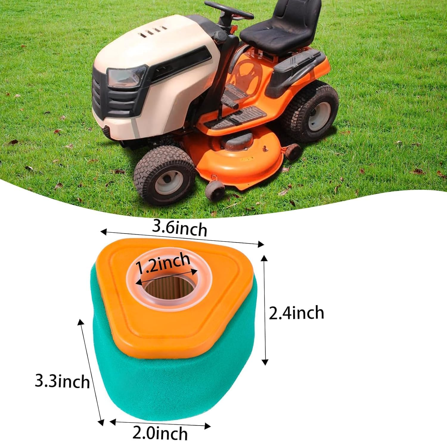 (2-Pack) High Performance Air Filter 595853 for Briggs & Stratton 115P02,115P05,123P02,123P07 Replaces 595853 597265 597266 Lawn Mower Engine Replacement Parts image number 1