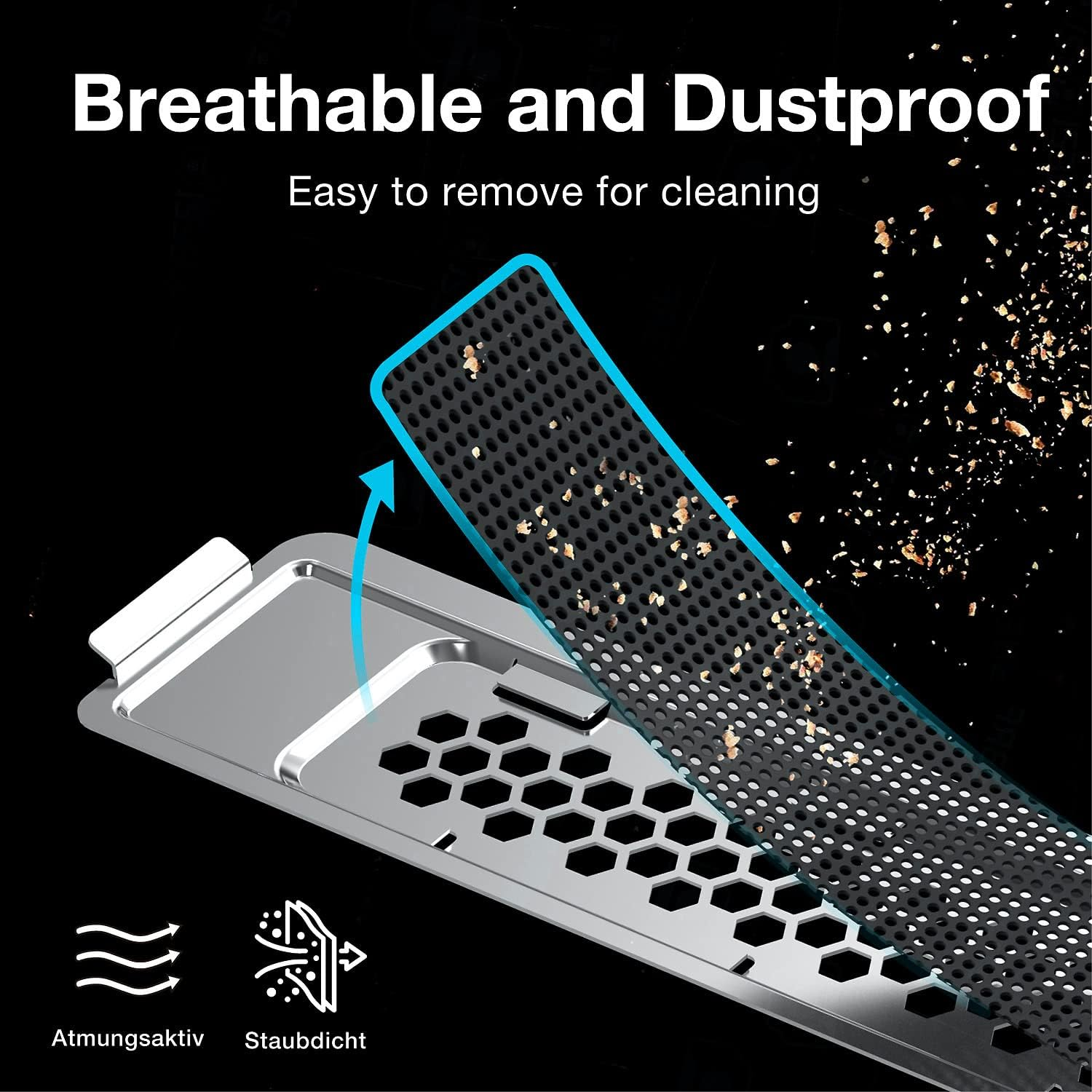 GRAUGEAR PS5 SSD Heatsink Cover, Heat Dissipation Solution for M.2 Expansion Slot, Fits All Ssds with Heatsink, Breathable Cellular Hole Design, Cooling and Dust Proof, Metal, Silver