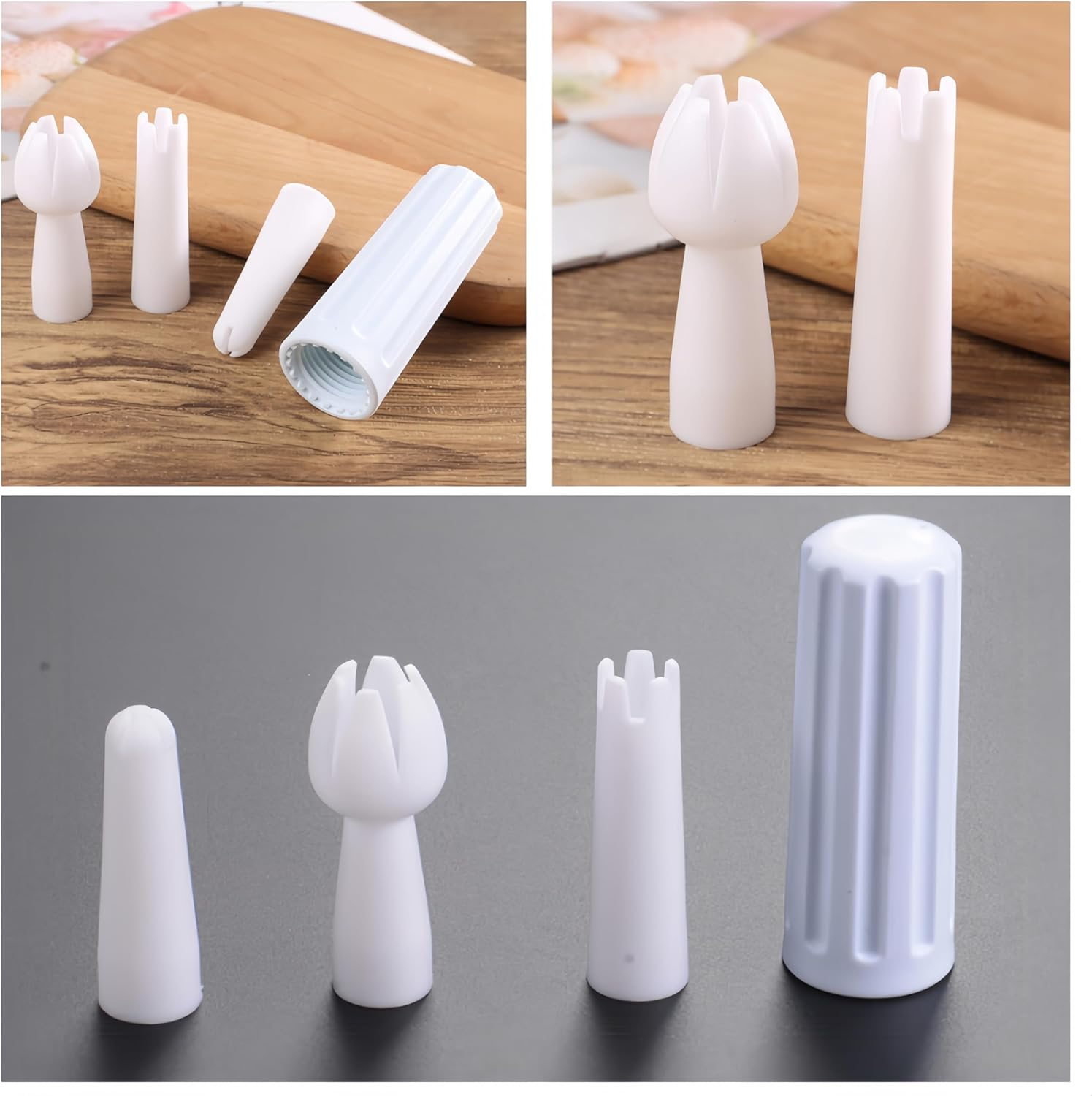Whip Cream Dispenser Head,4 Pcs White Cream Whipper Replacement Parts Kit, Cream Whipping Dispenser, Whipped Nozzle,Whipped Cream Dispenser Replacement Parts, for Most Whipped Cream Dispensers image number 1