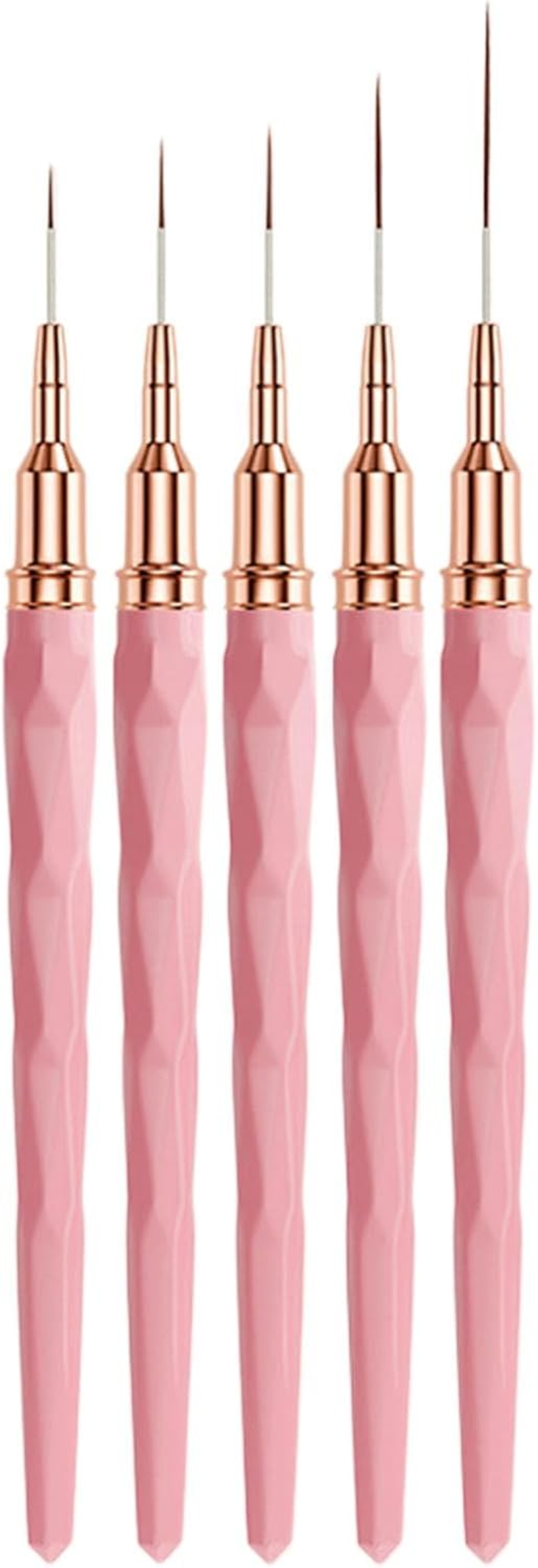 Vgvgaj Nail Liner Brushes, Fine Tip Liner Brush for Nails | Sizes 7/9/11/15/25Mm UV Gel Polish Painting Nail Design Tools for Long Lines, Thin Details, Fine Drawing