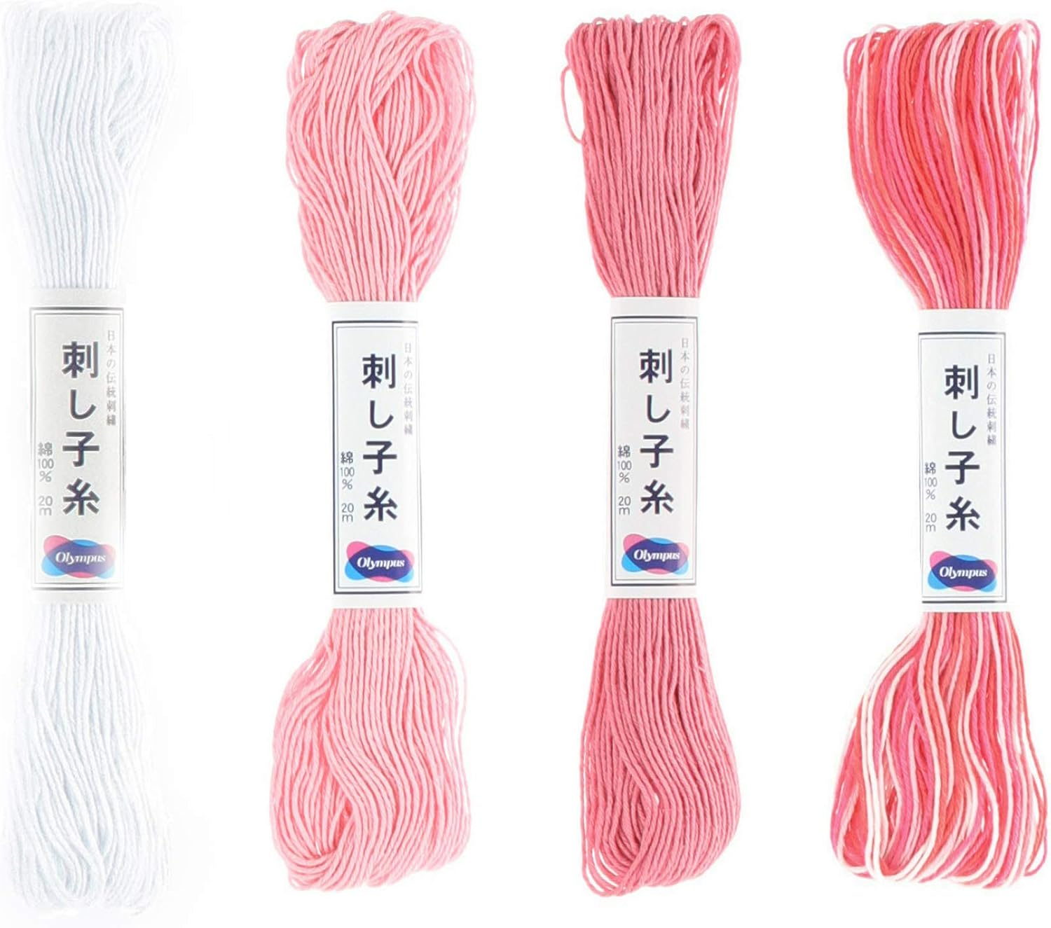 Olympus Sashiko Thread 20M Skein Color Bundles (Traditional: 52-01-10-18)