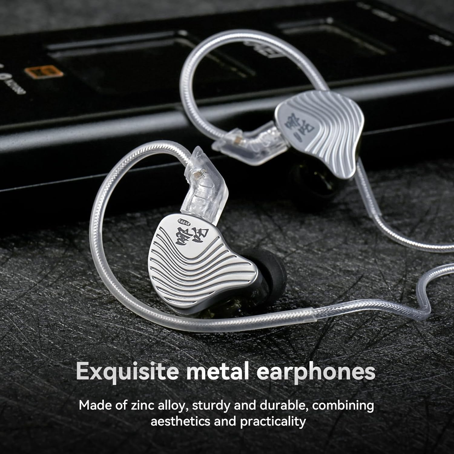 KBEAR NZ02 Gaming Earbuds, Metal Zinc Alloy Cover, 10Mm Dual Magnetic Driver, In-Ear Monitor, 3D Surround Sound, Wired Gaming Headset with Low Latency (Black, Without image number 1