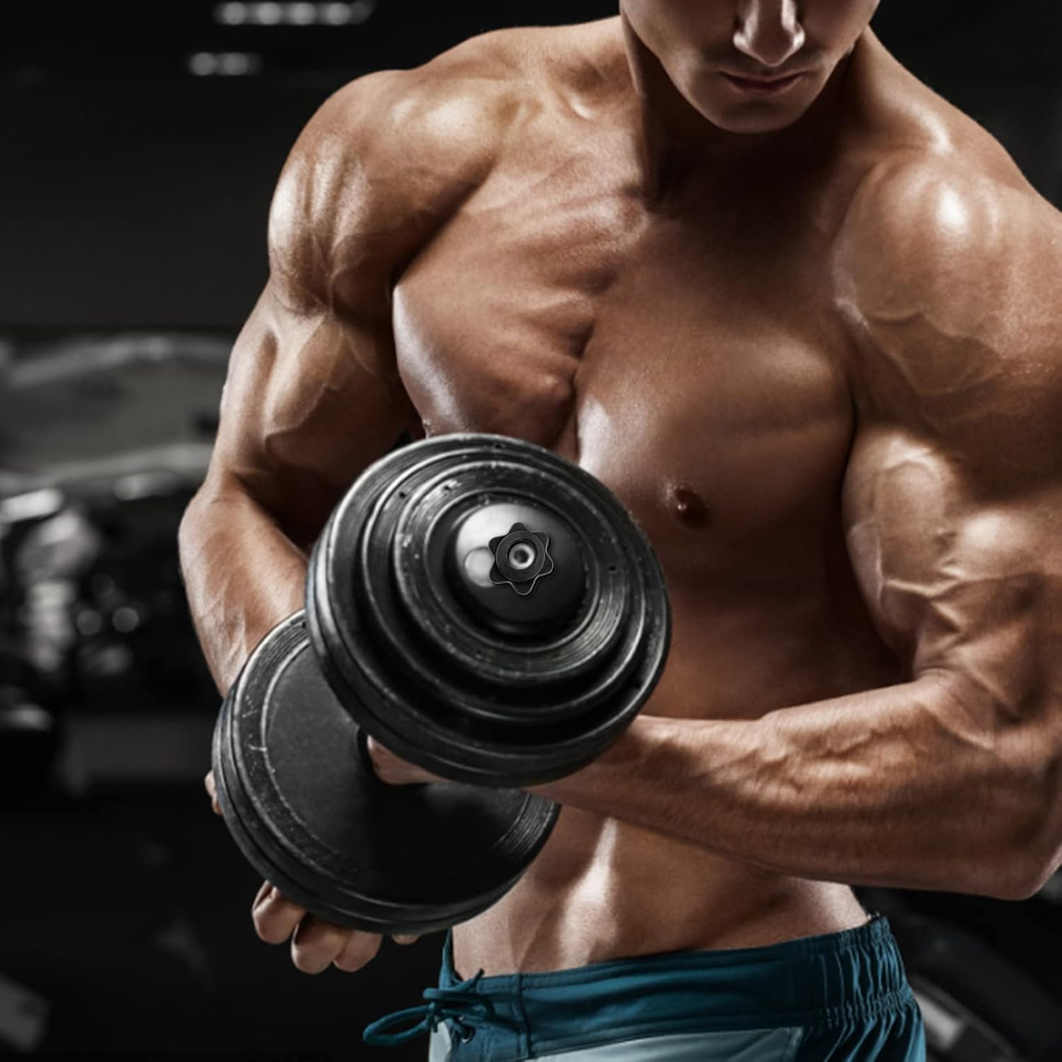 2Pcs Barbell Bar Hexagon Nuts,Anti-Slip Spin-Lock Collar Screw Hex Nut Screw Clamps,Barbell Clips Dumbbell Hex Nut Barbell Spin-Lock Collars Screw Clamps for Dumbell Weight Lifting Fitness Training