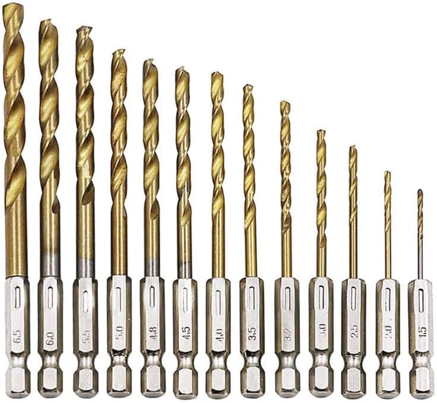 LEDON 13 PCS Quick Change Hex Shank Drill Bits Set HSS Steel Wood Timber Drilling image number 2