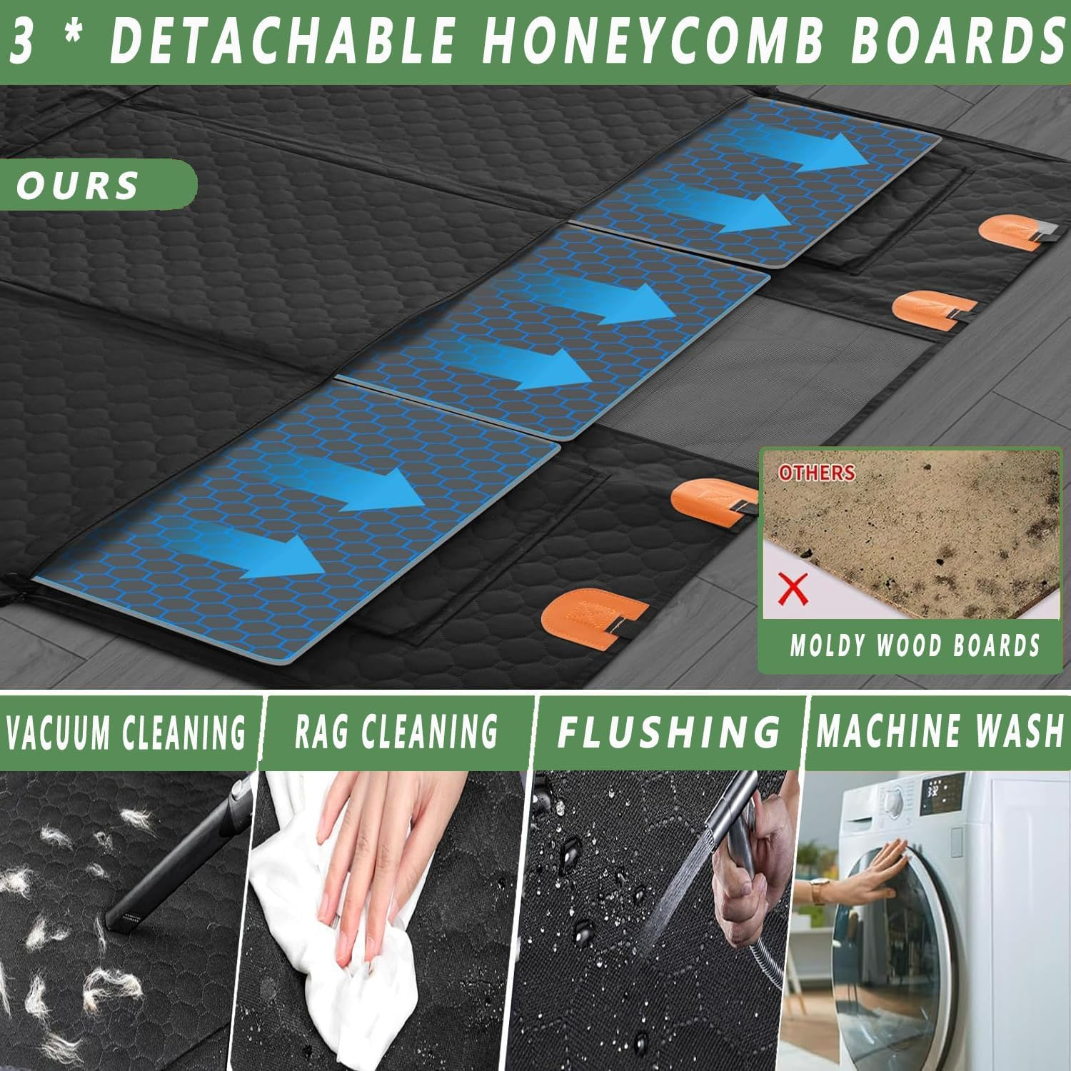 Dog Car Seat Cover, Hard Bottom Dog Seat Cover,Large Space Back Seat Extender for Dogs, Waterproof Pet Seat Cover Dog Hammock with Mesh Window for Cars, Suvs, Trucks image number 6