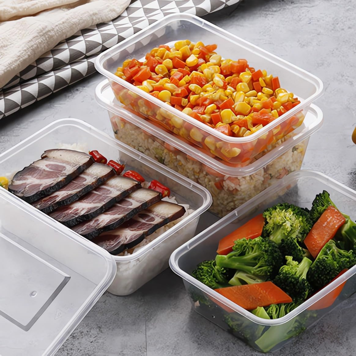 650Ml Takeaway Container with Lids,Bpa Free,Can Be Refrigerated and Microwaved Sealed and Leak-Proof, It Is Utilized for Restaurant Takeout, Picnic, Fruit and Snack Takeout（50 Set） image number 2