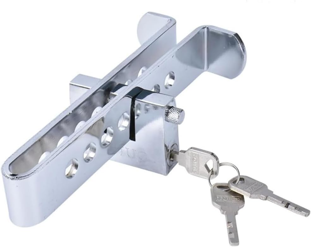 Brake Pedal Lock, Adjustable Car Steering Wheel Lock, Multifunctional Telescopic Anti-Theft U-Shaped Lock, Steel Anti-Theft Clutch Pedal Lock Adjustable Accelerator Auto Car Security Supply Device